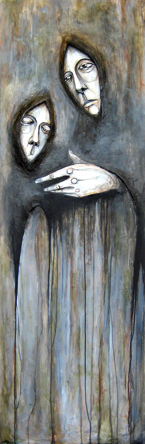COUNCIL | MIXED MEDIA RELIEF, ACRYLIC ON WOOD | 72" X 24"