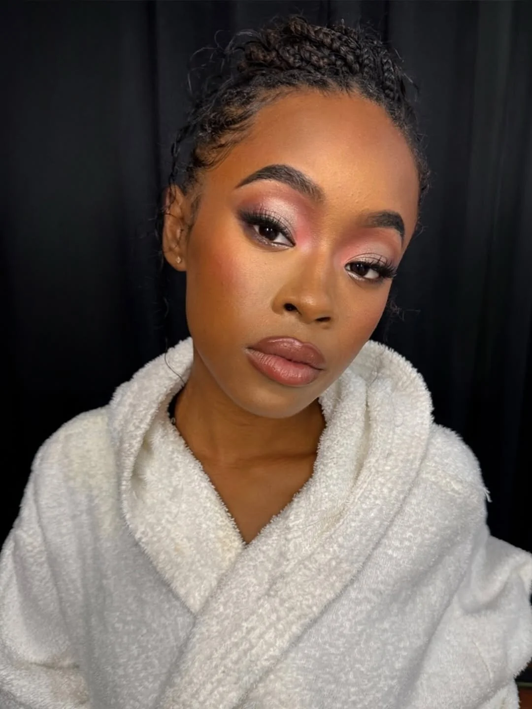 Camera ready makeup for a photoshoot.