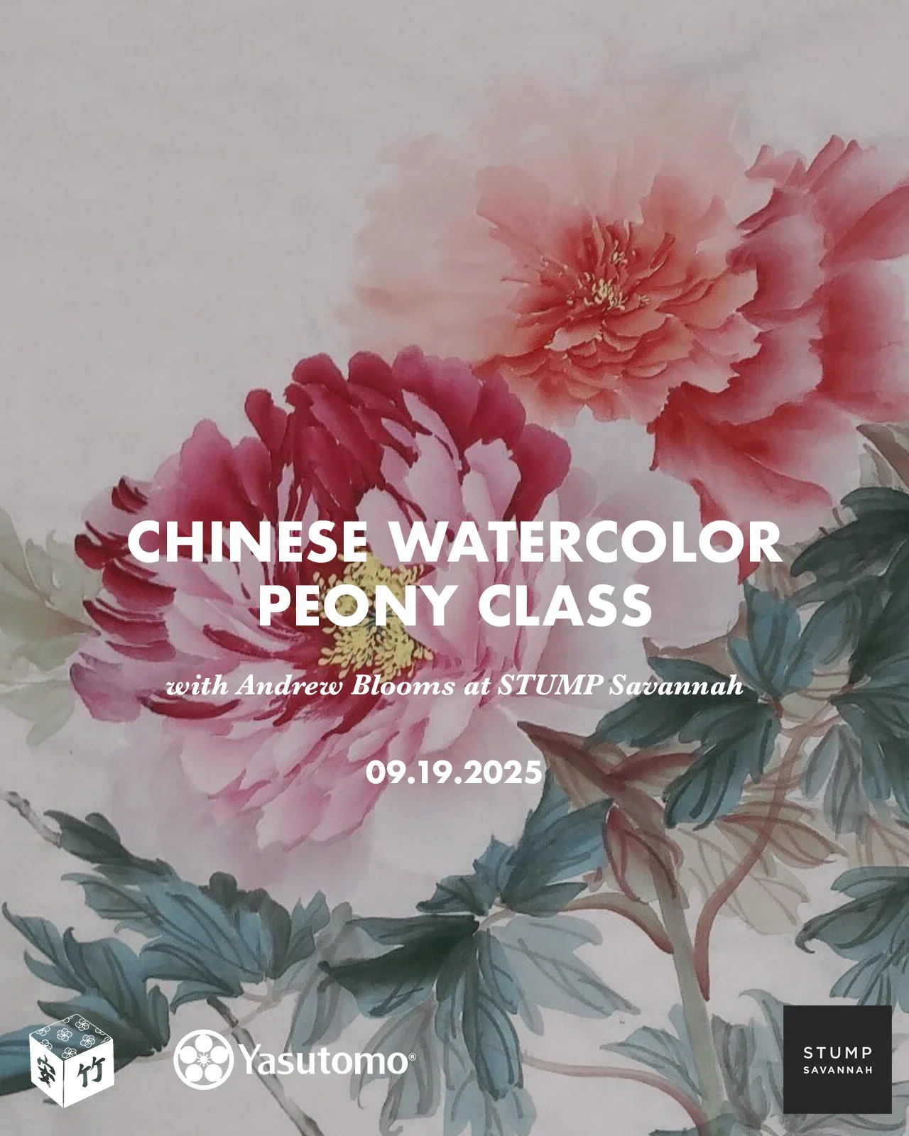 Savannah : Chinese Watercolor Peonies Art Class with Andrew Blooms