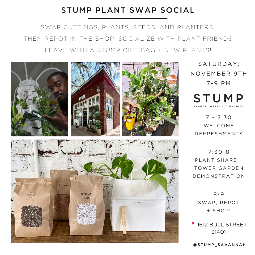 Savannah, GA STUMP Social Plant + Seed Swap November 9th, 79 PM