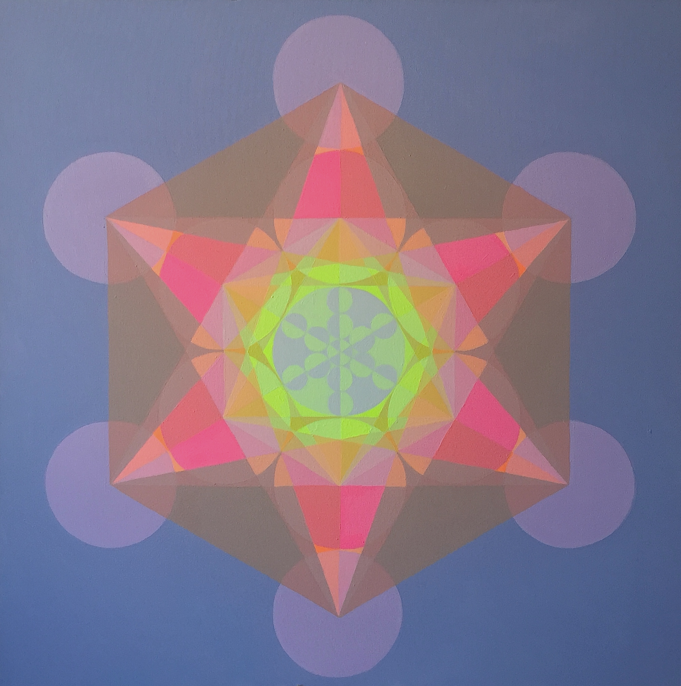 LIGHT MERKABA.  2015  40 x 40 in. acrylic on canvas,   sold