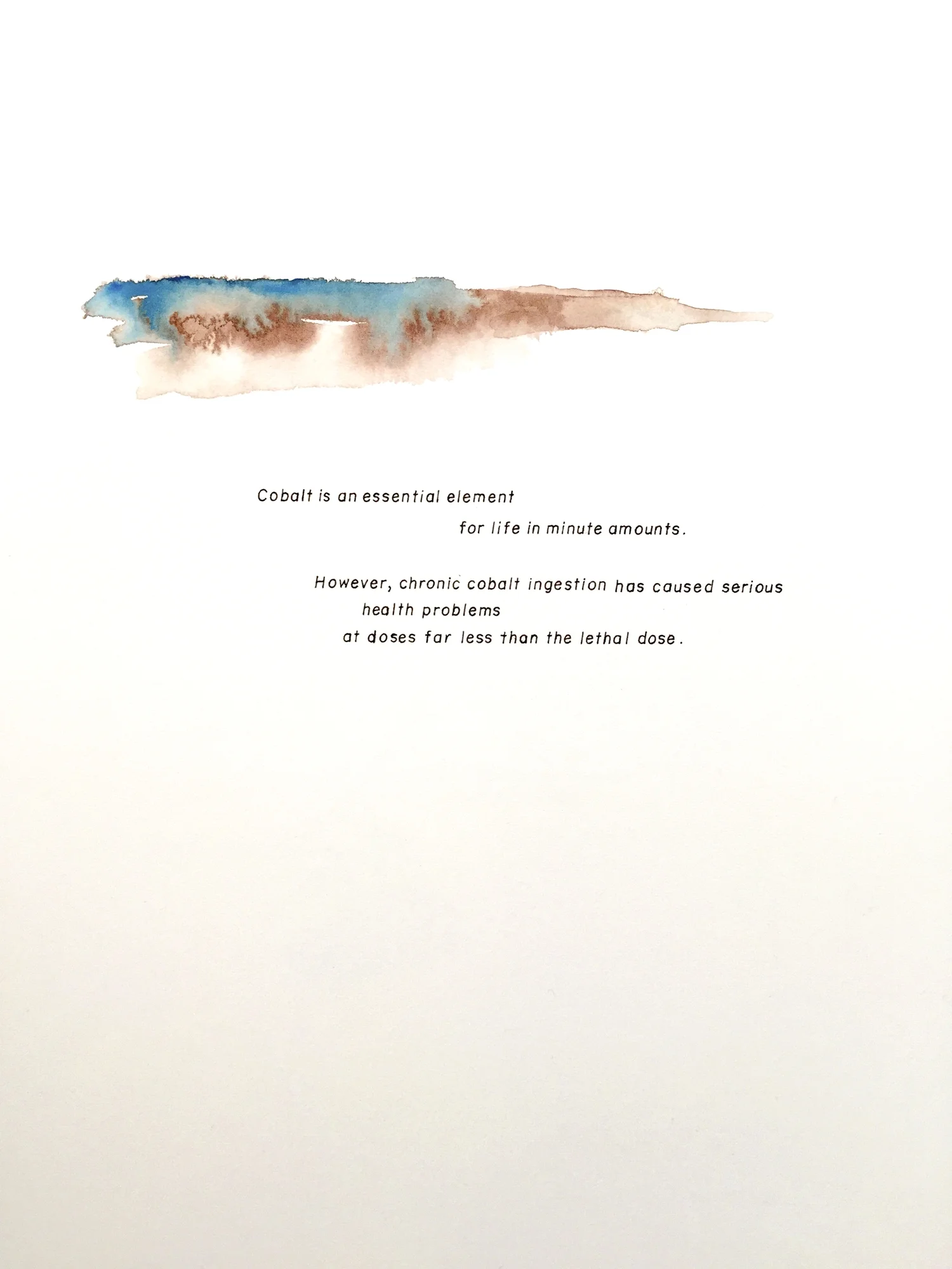 Cobalt , 2014, Ink and gouache on Arches, 10 x 7 in