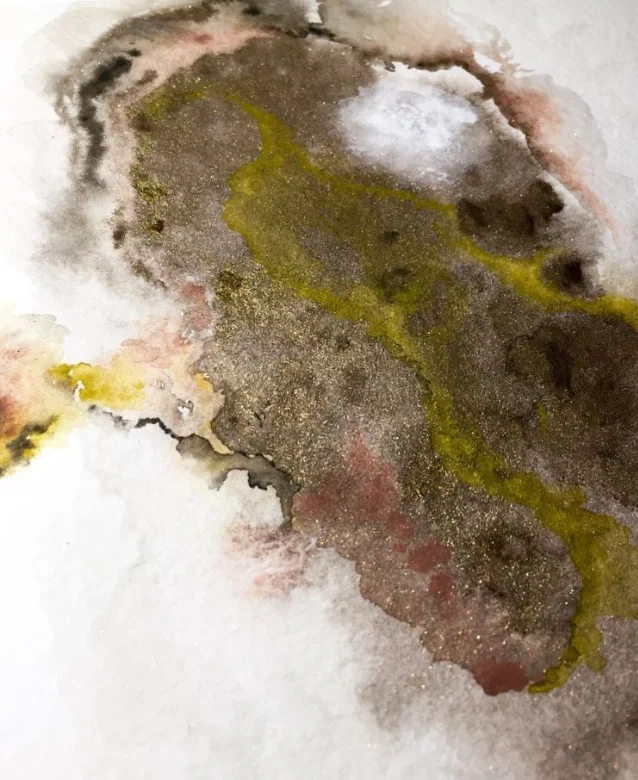 Prototypical Morphinian Effects , 2016 (detail), Ink and gouache on paper, 7 x 5 in
