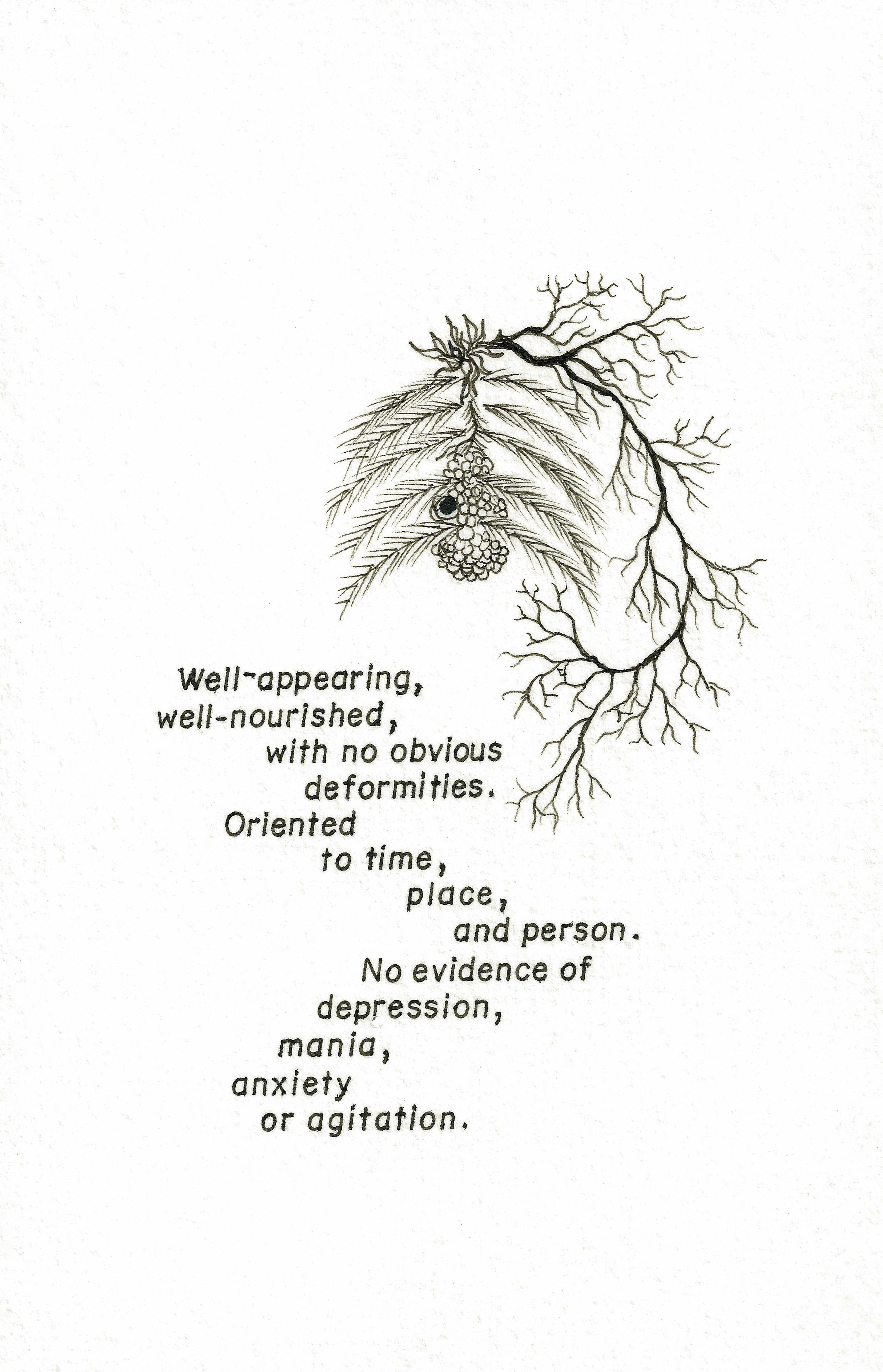 Well-appearing , 2014, Ink on paper, 5.25 x 3.5 in