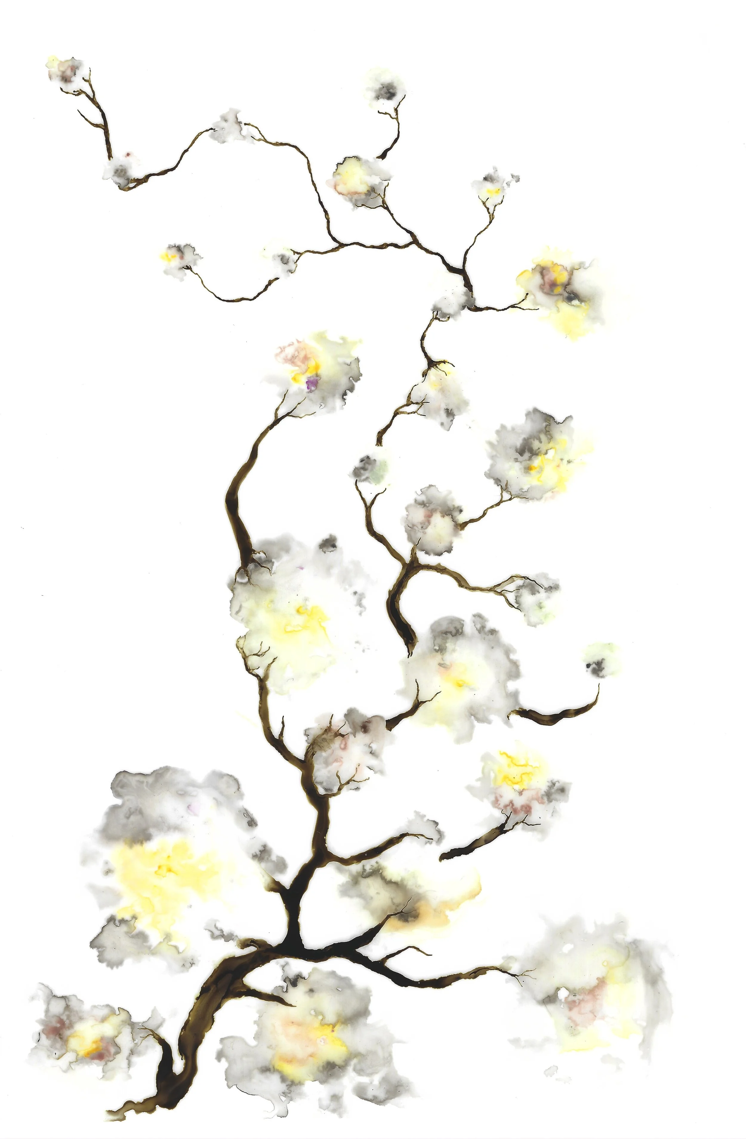 Limbic Tension , 2018, Gouache, watercolor and acrylic ink on yupo, 9 x 6 in