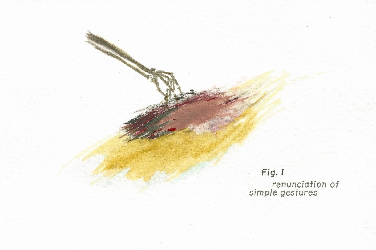 Renunciation of Simple Gestures , 2014, Ink and gouache on paper, 3.5 x 5.25 in