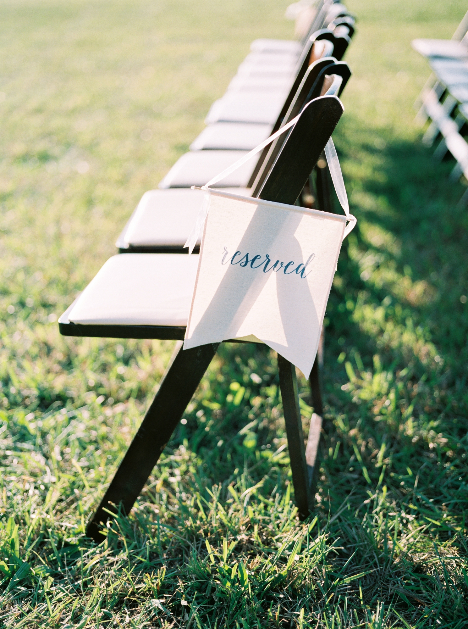 reserved sign in wedding ceremony space