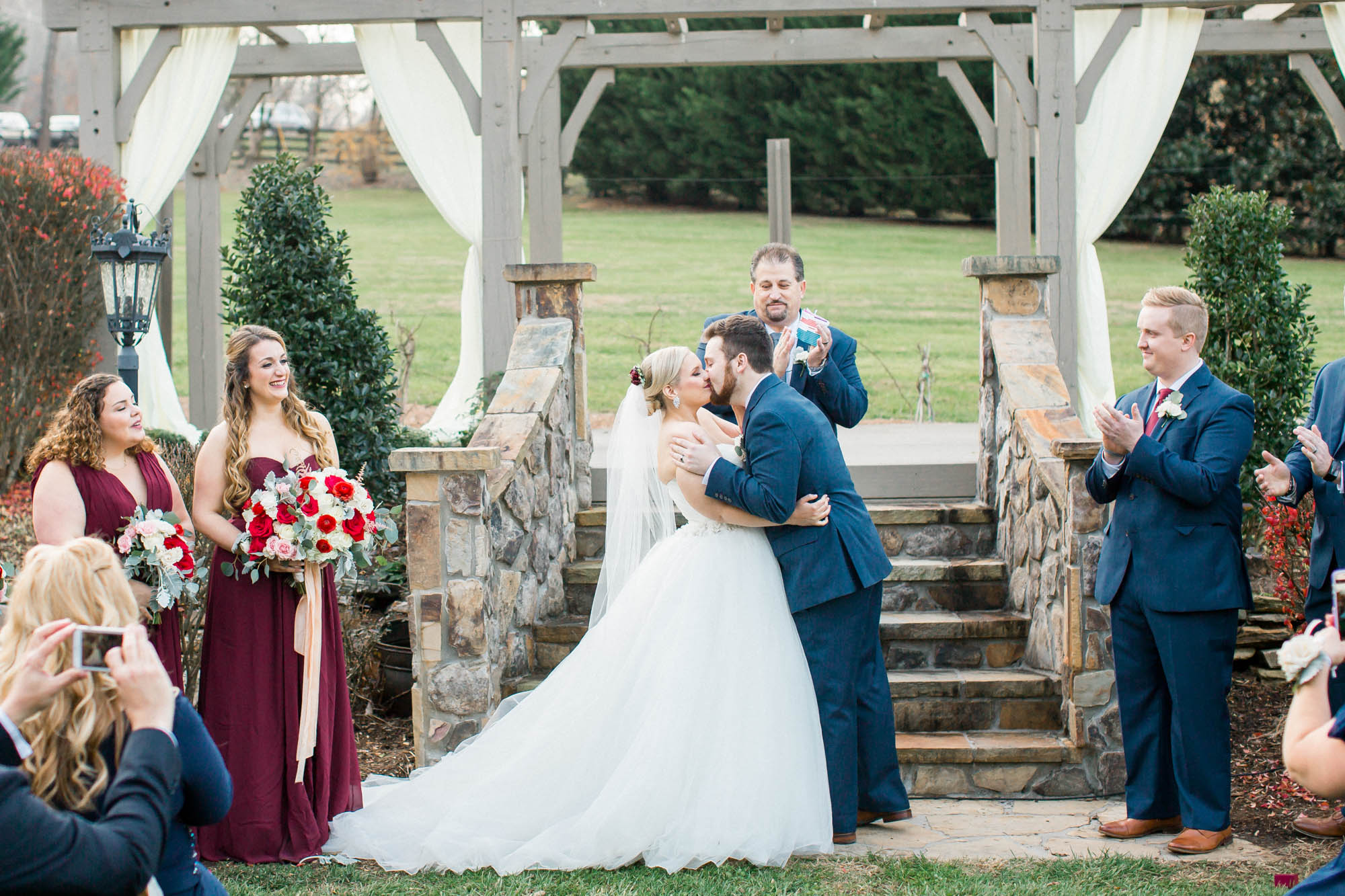 First Kiss Mountain Wedding Andrews, NC
