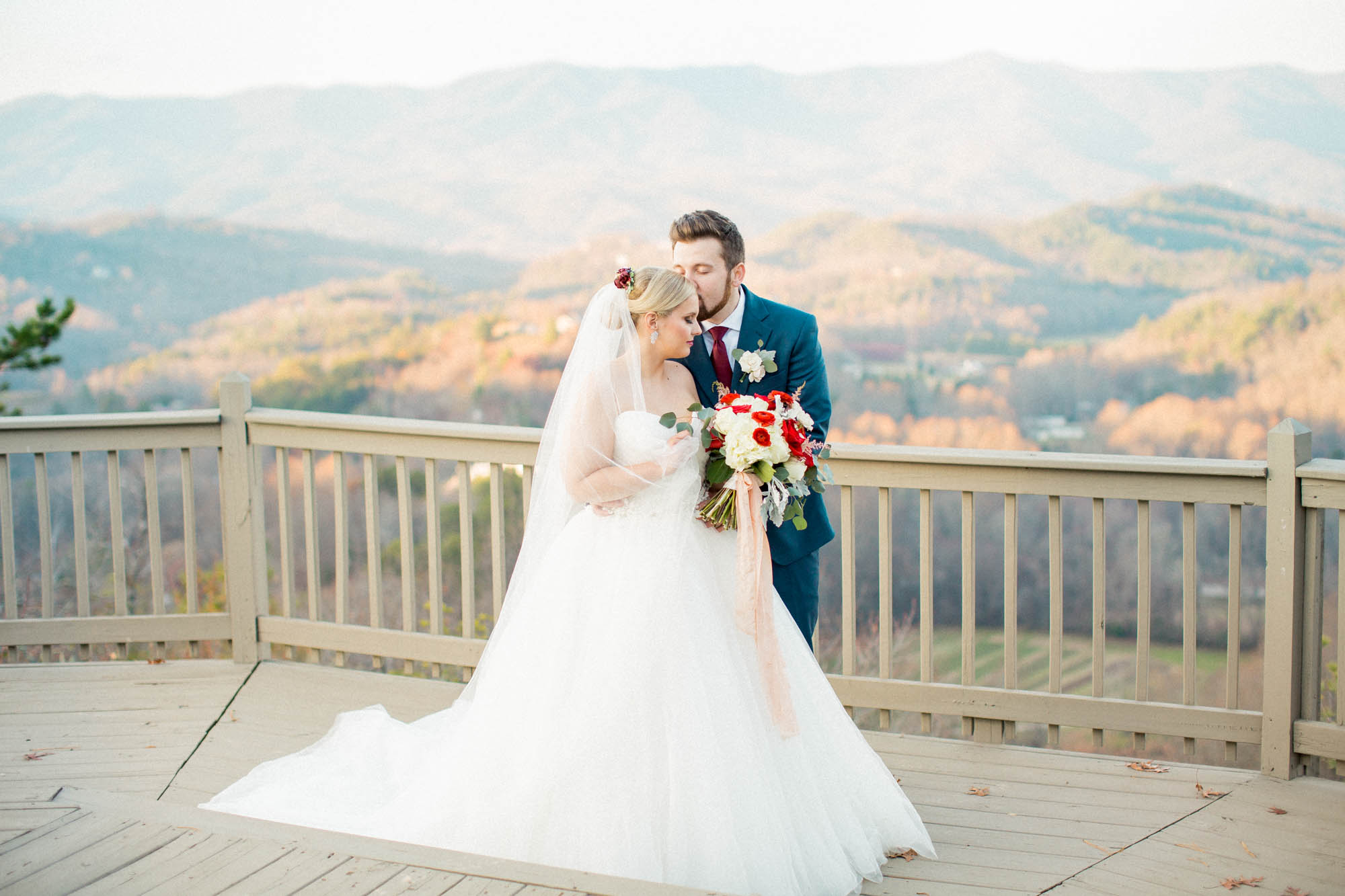 bride and groom portrait mountain wedding
