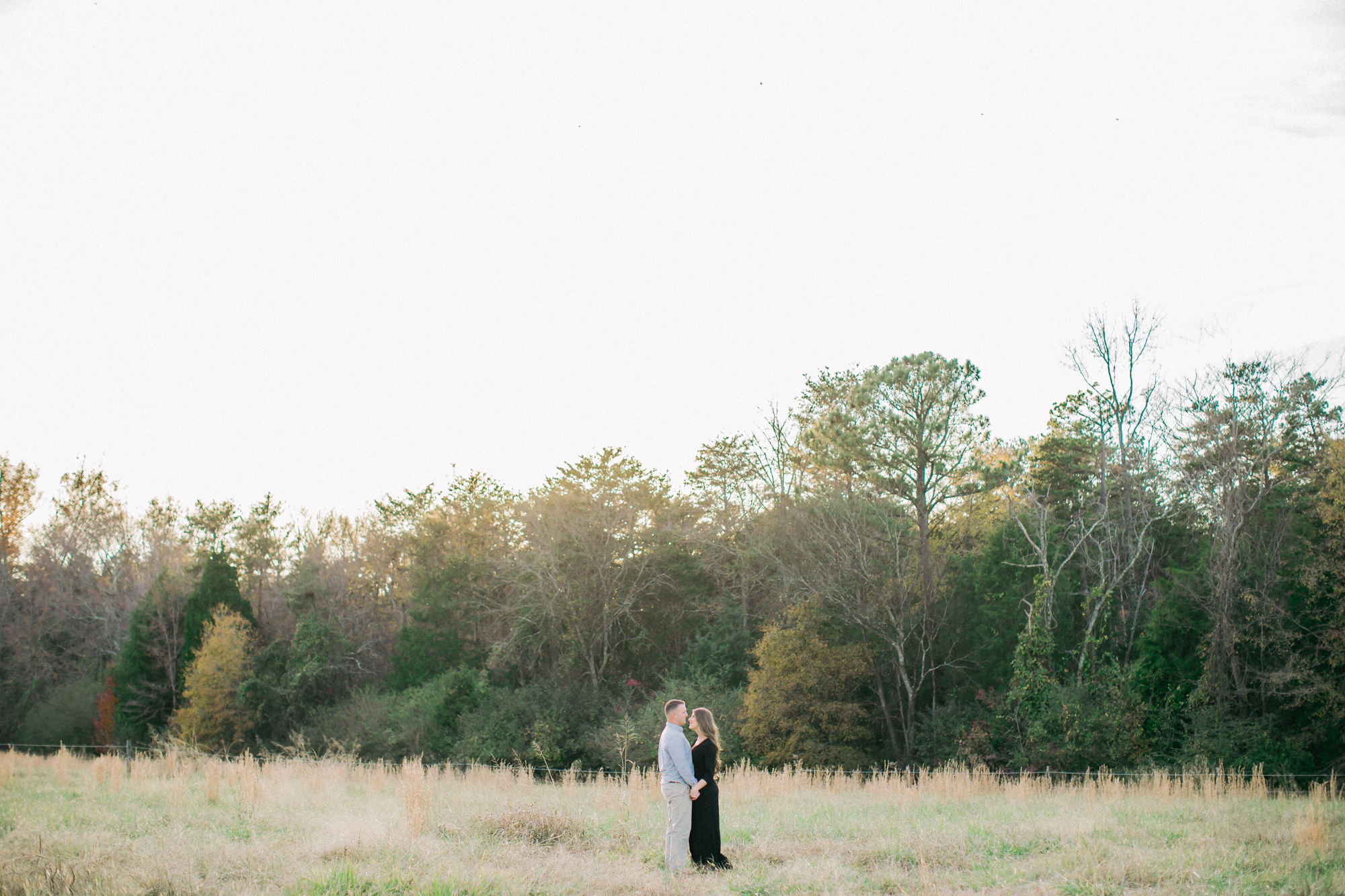 engagement session on open field 