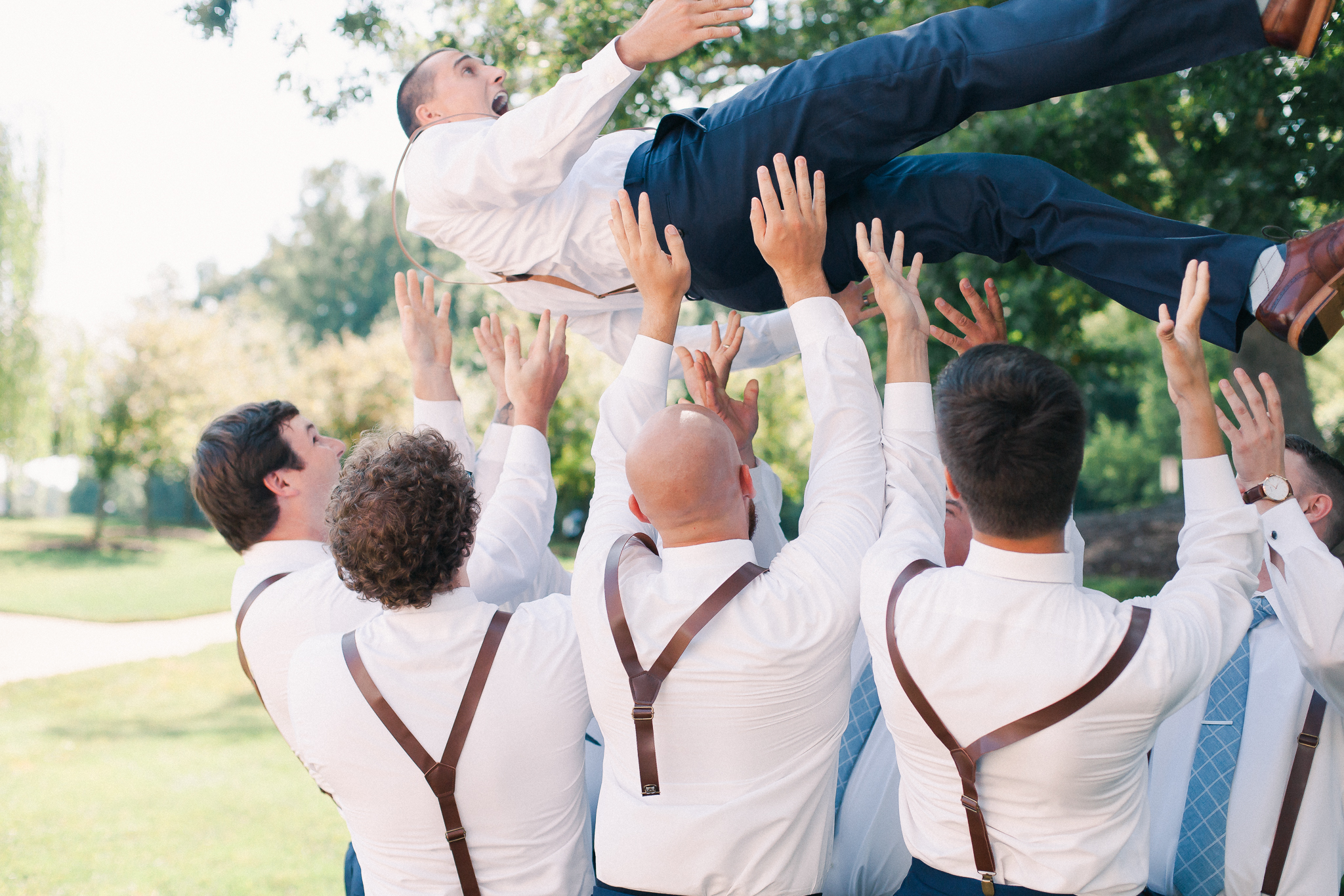 groomsmen having fun winmock