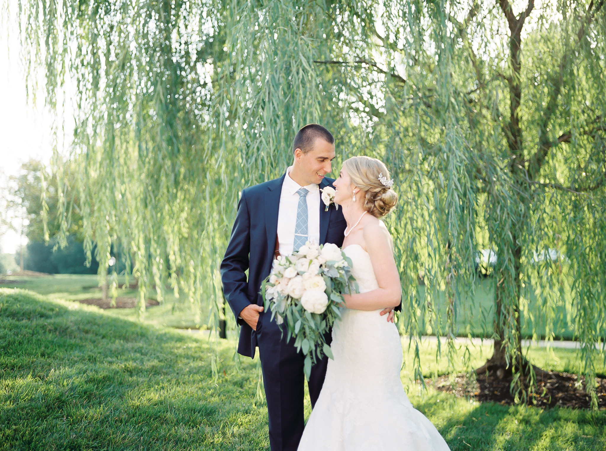 bride and groom portraits film photography nc