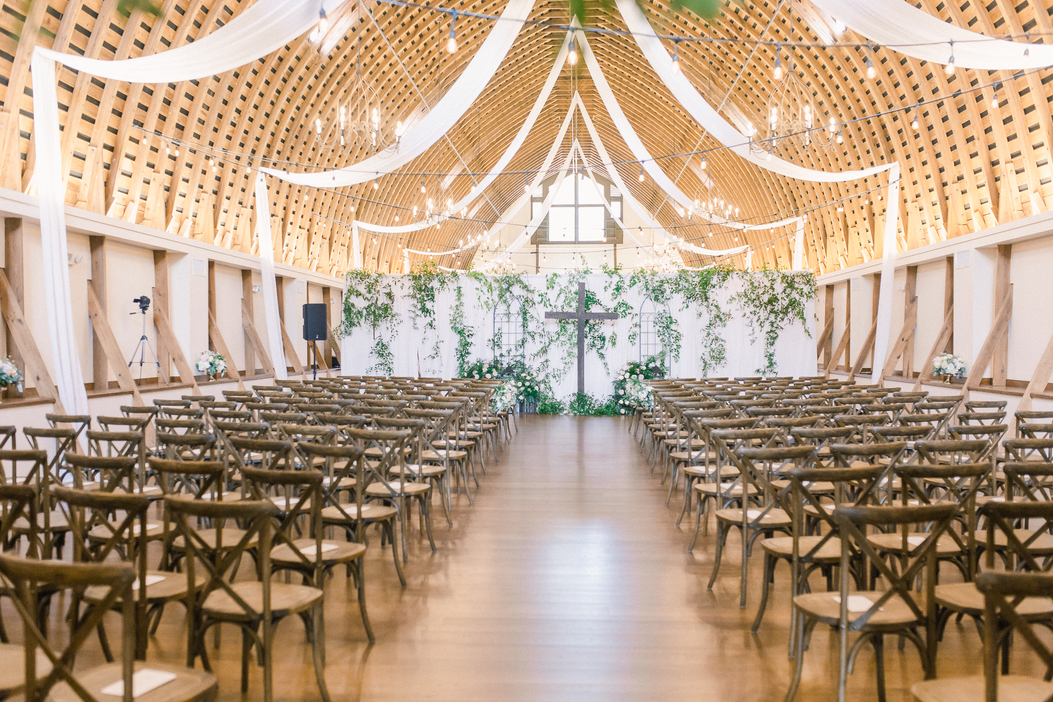 wedding ceremony with cross