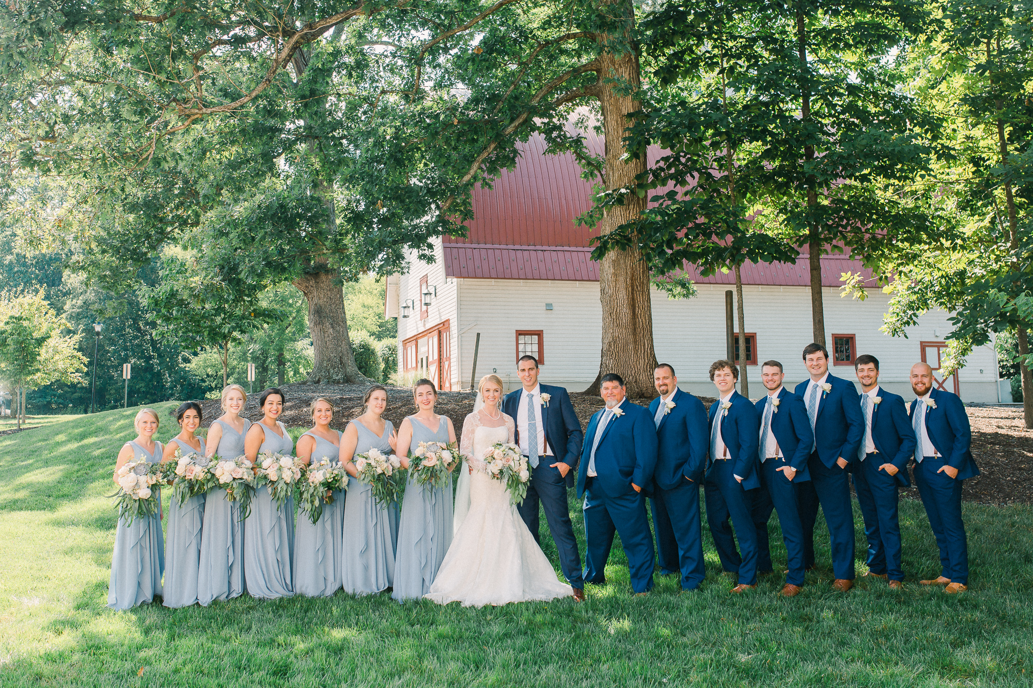 bridal party blues and greens