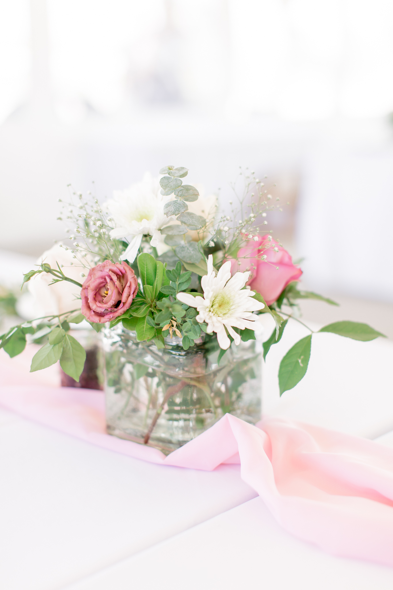pink floral centerpieces