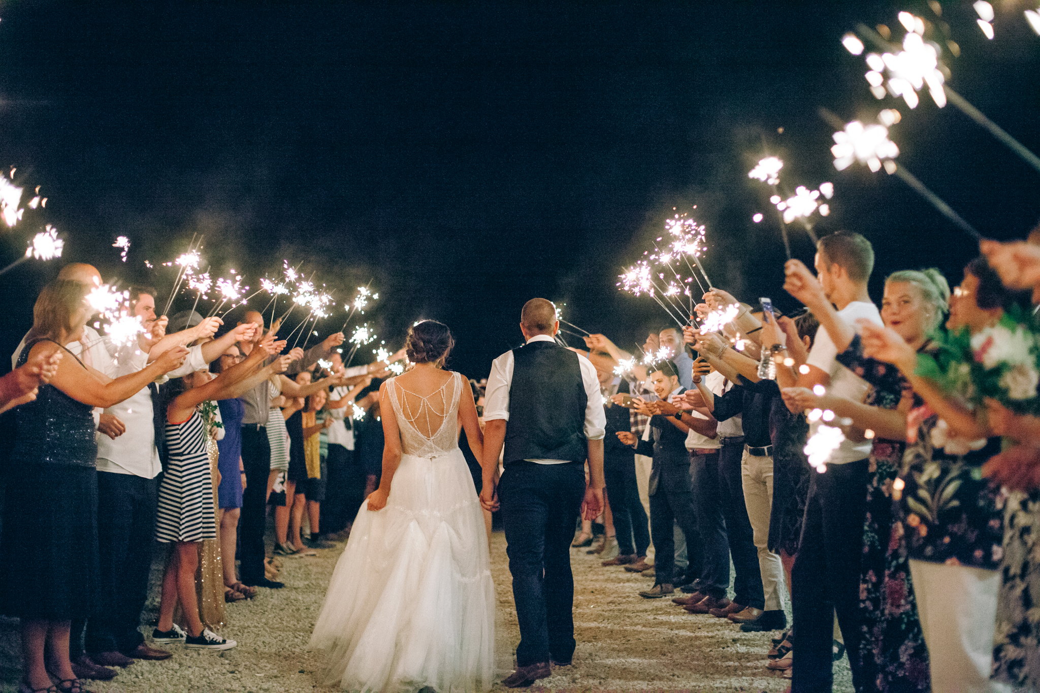 sparkler exit wedding