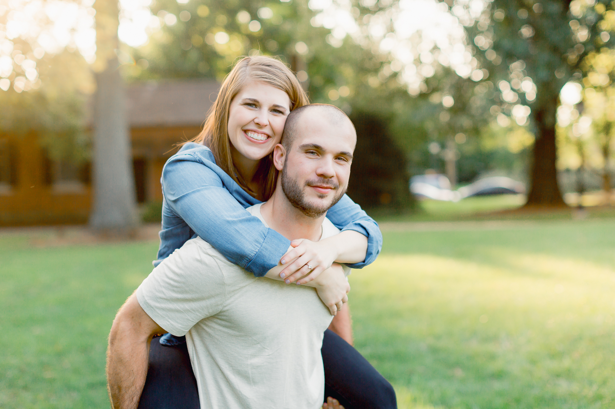 denim shirt engagement session