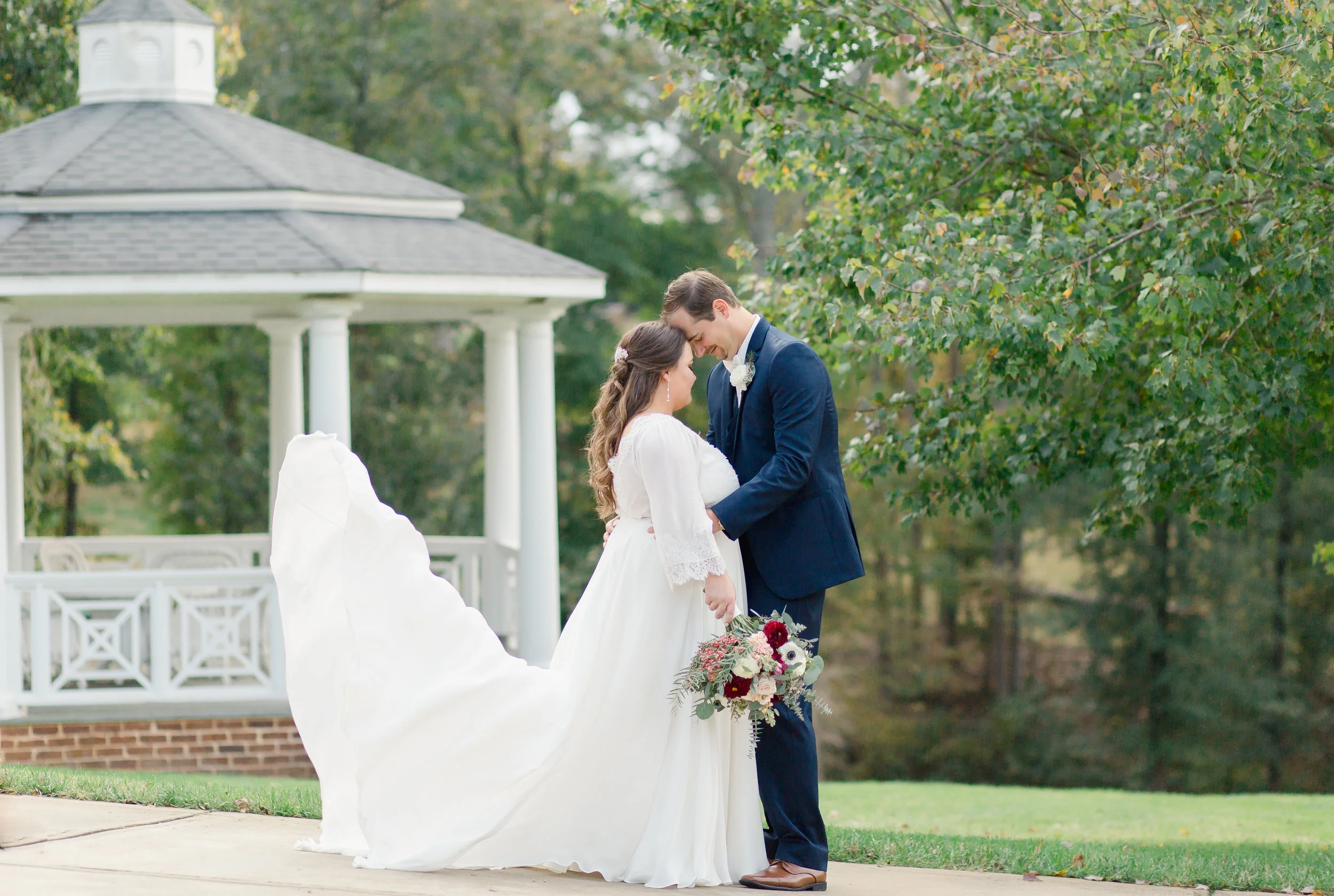 bride and groom wedding day