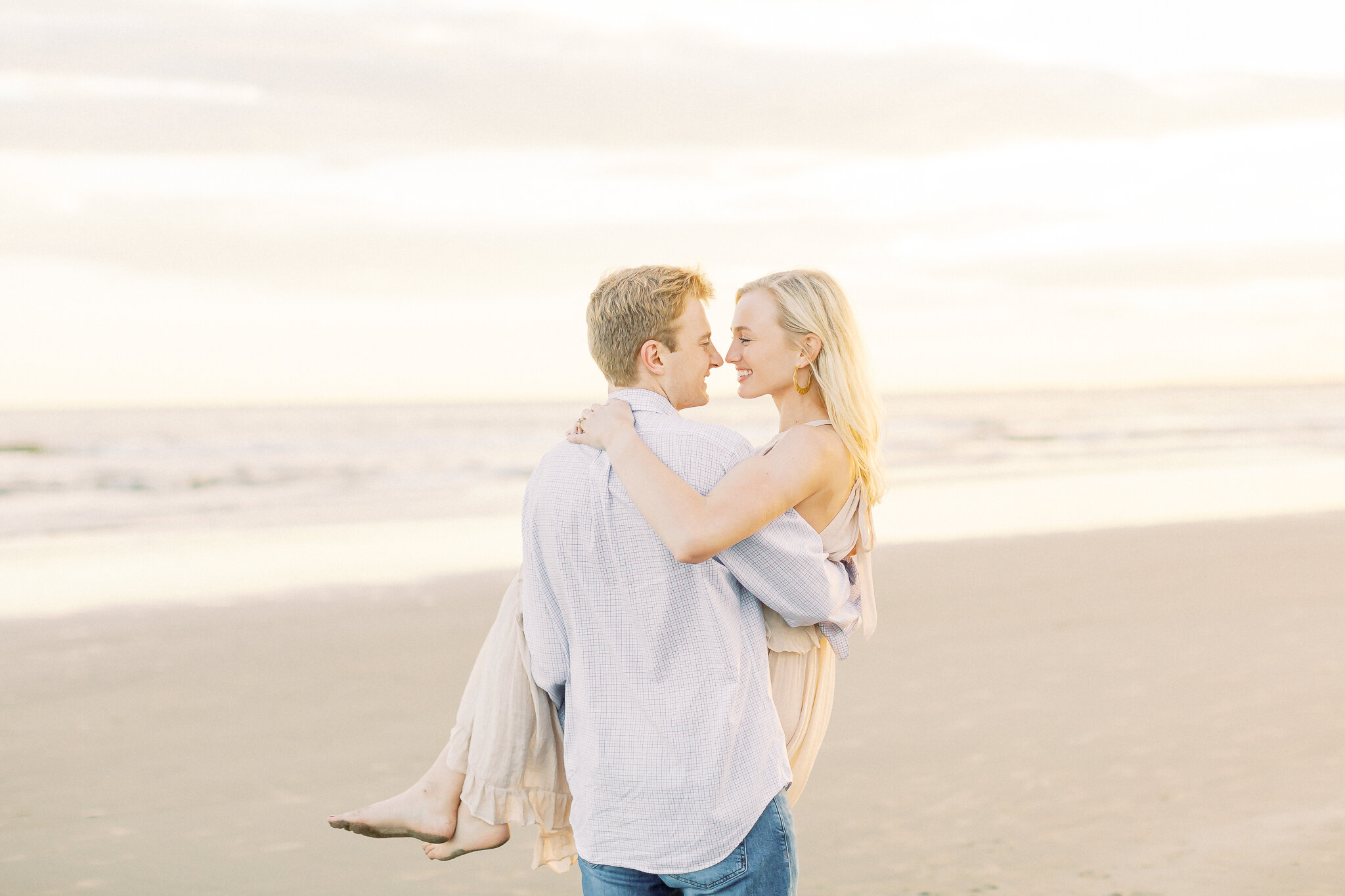 Sunset Engagement session at Folly Beach