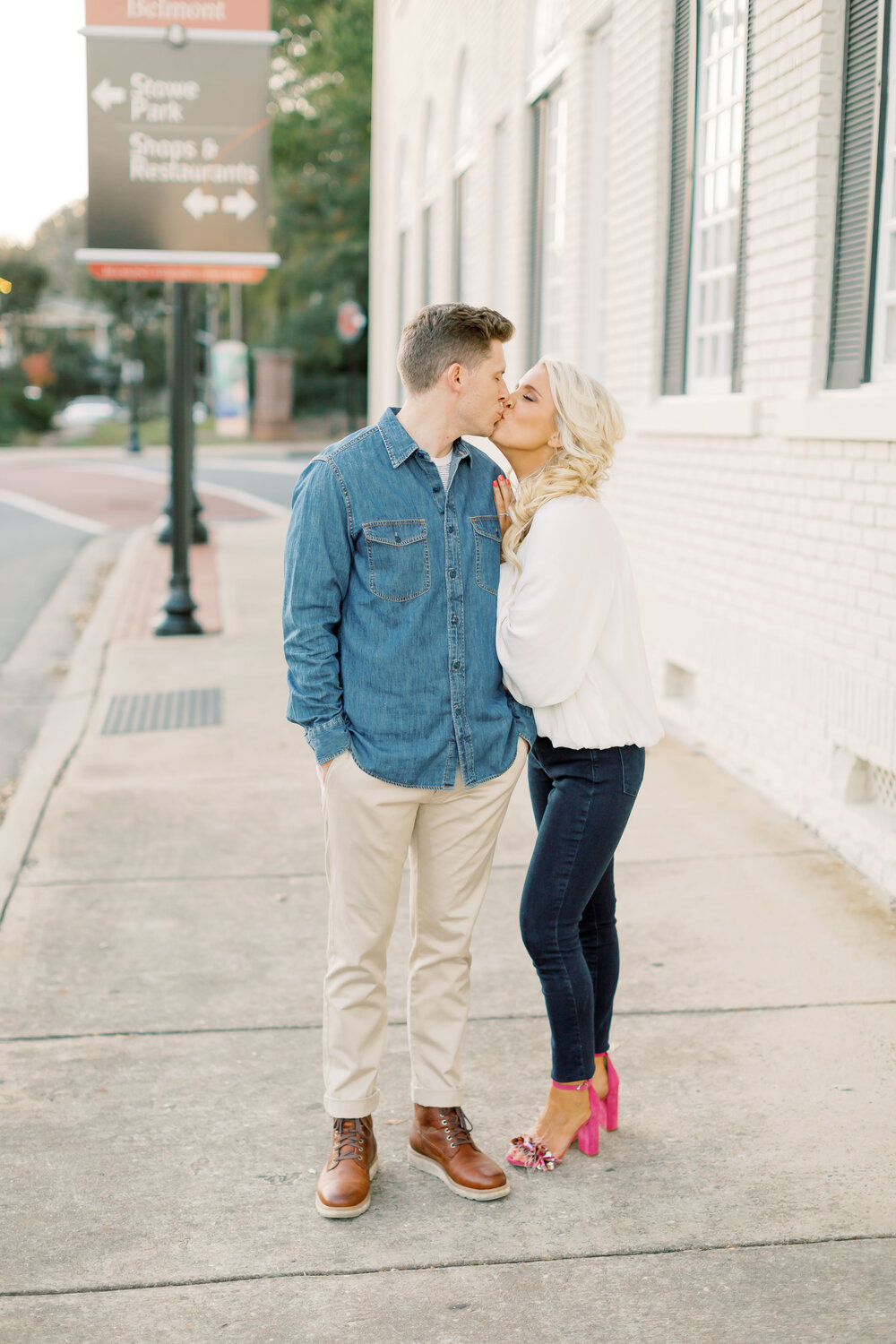 Downtown Belmont Engagement Session 