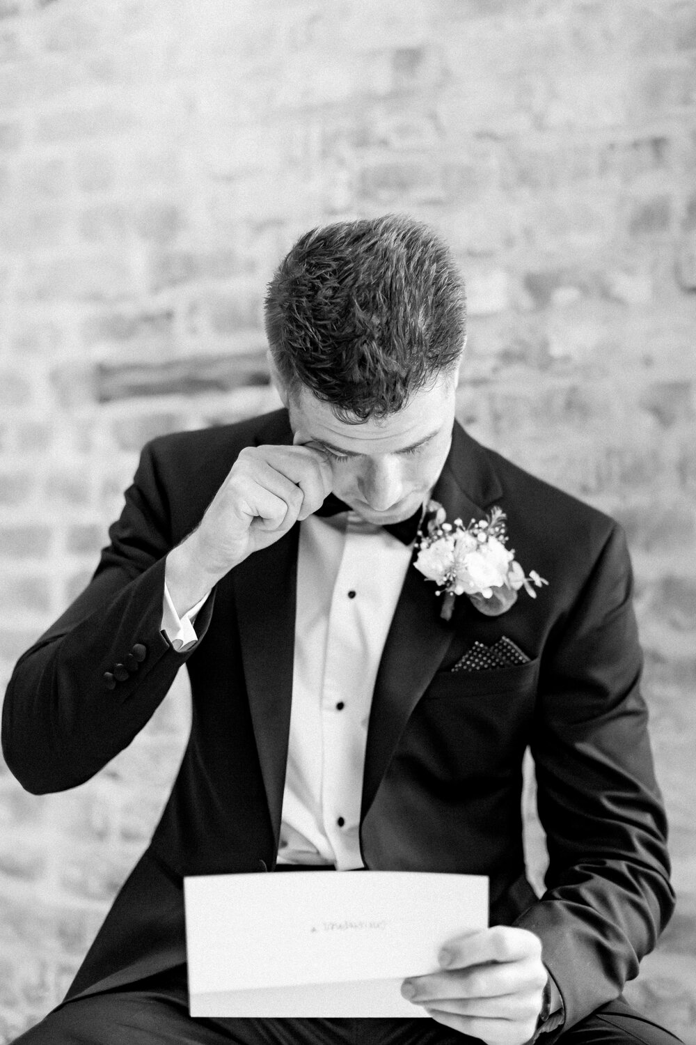 Groom Crying on Wedding Day