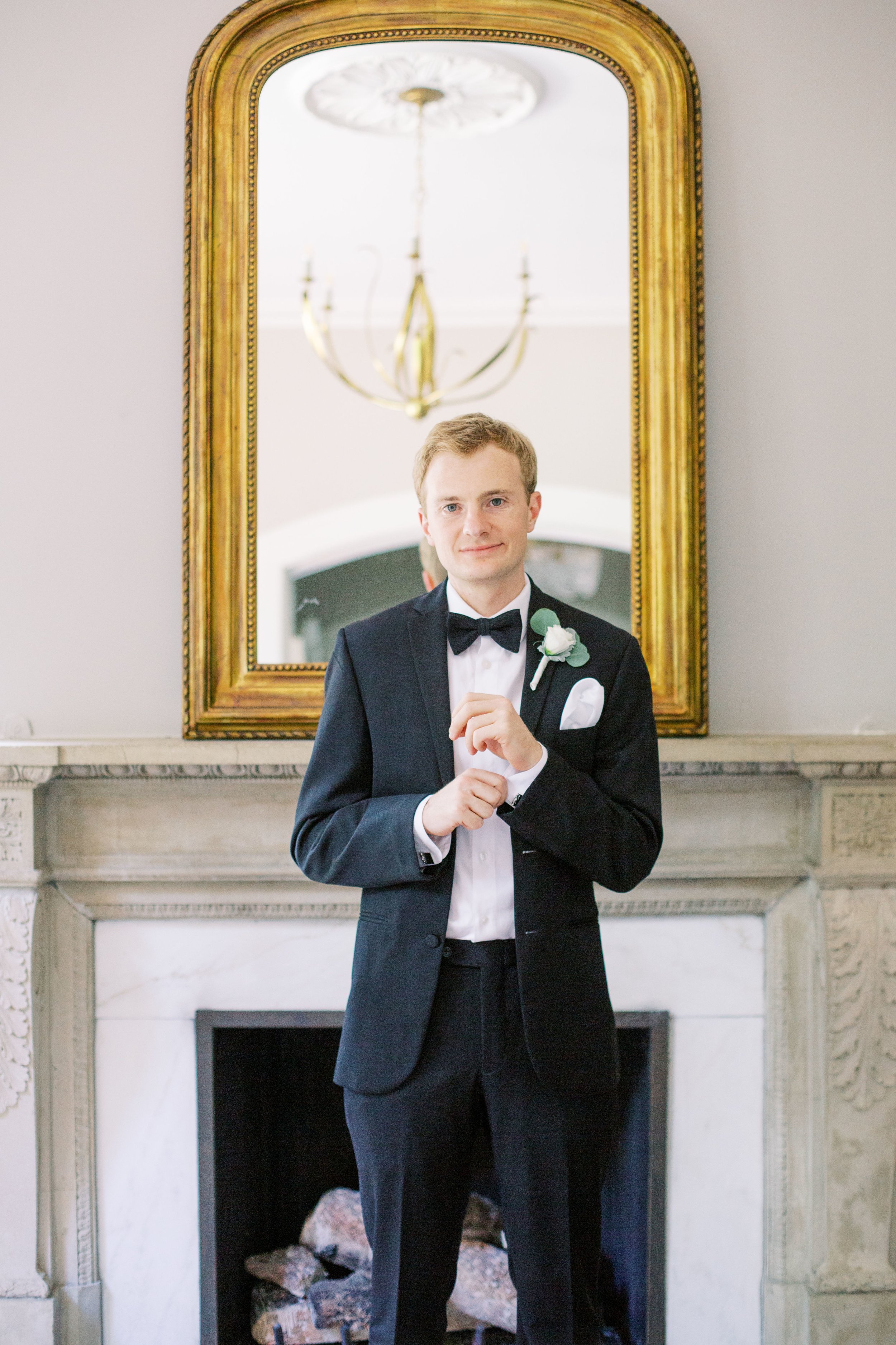 Groom Getting Ready Vanlandingham Estate