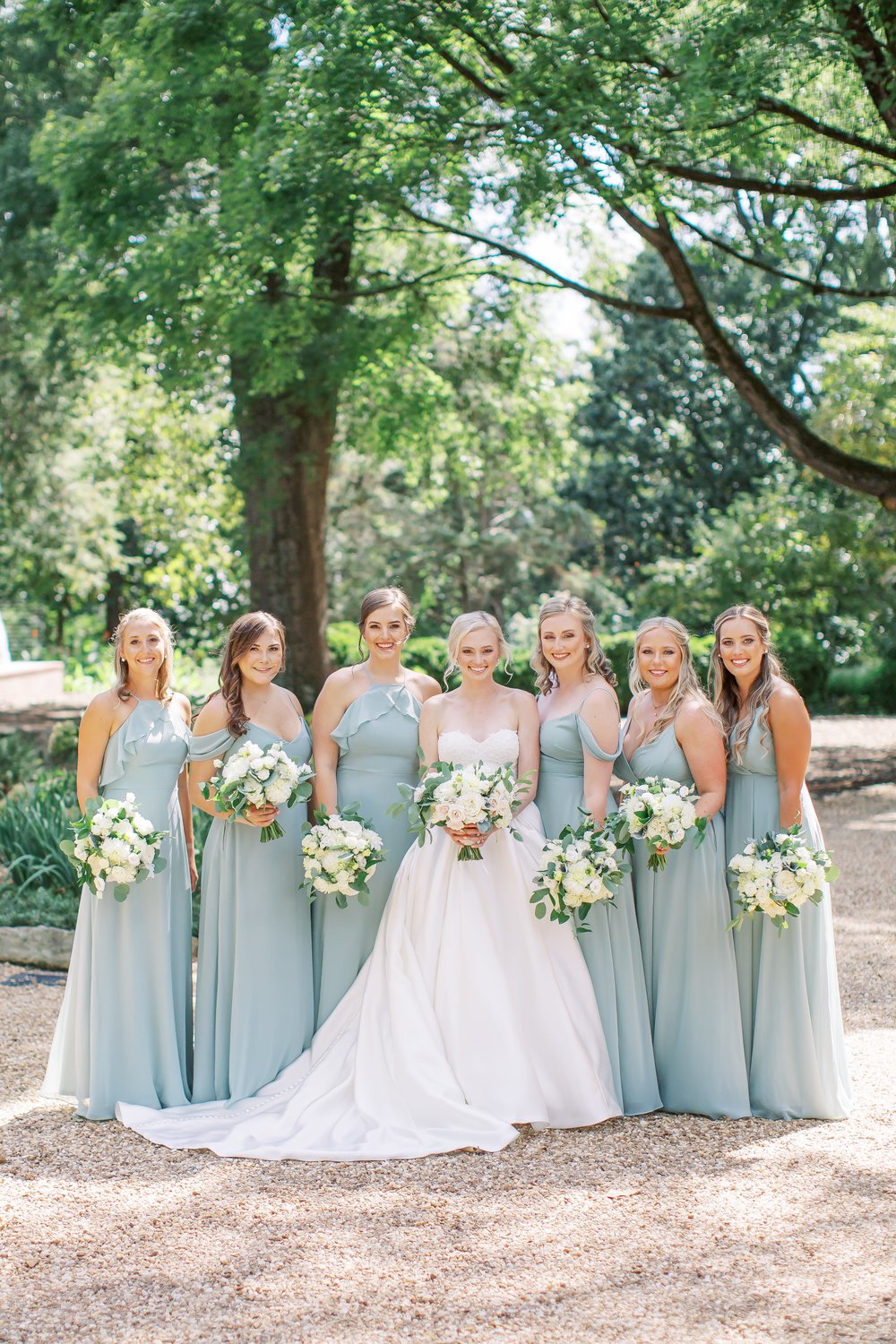 Sage Green Bridesmaid Dresses at Vanlandingham Estate