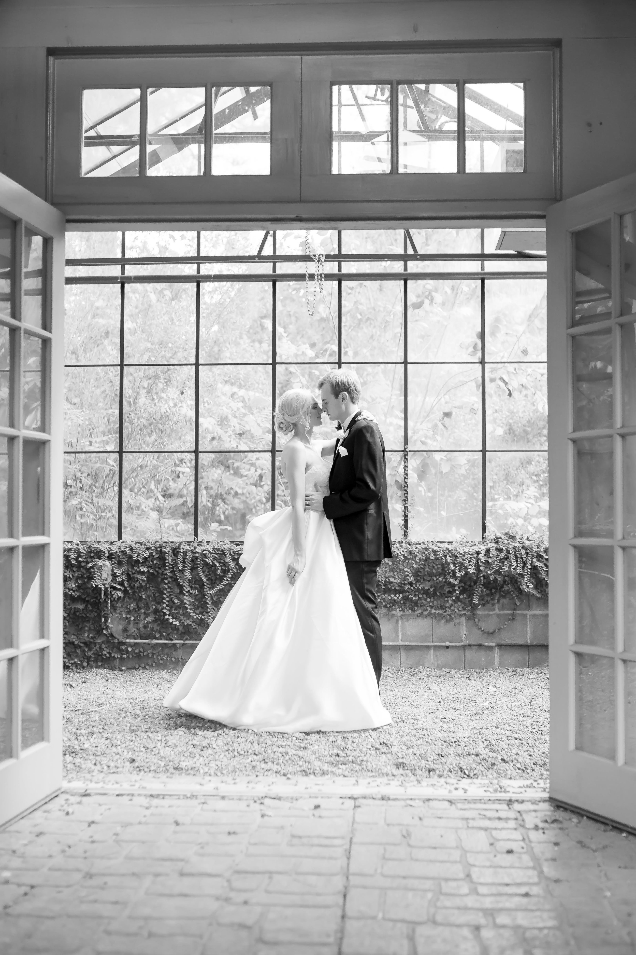 greenhouse wedding photo at vanlandingham charlotte