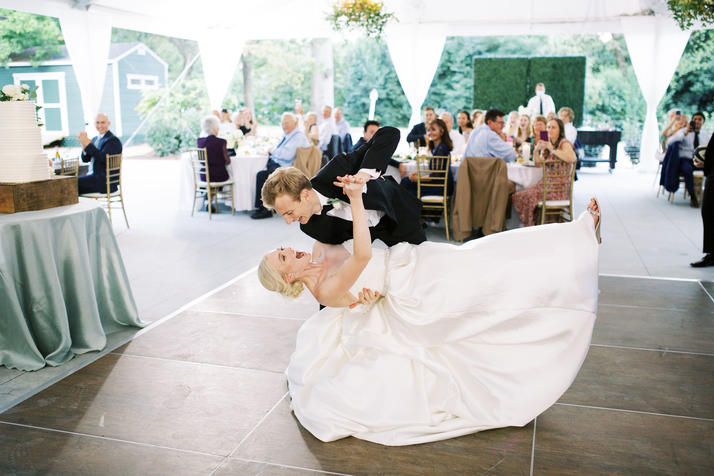 Groom dips bride at wedding in charlotte nc