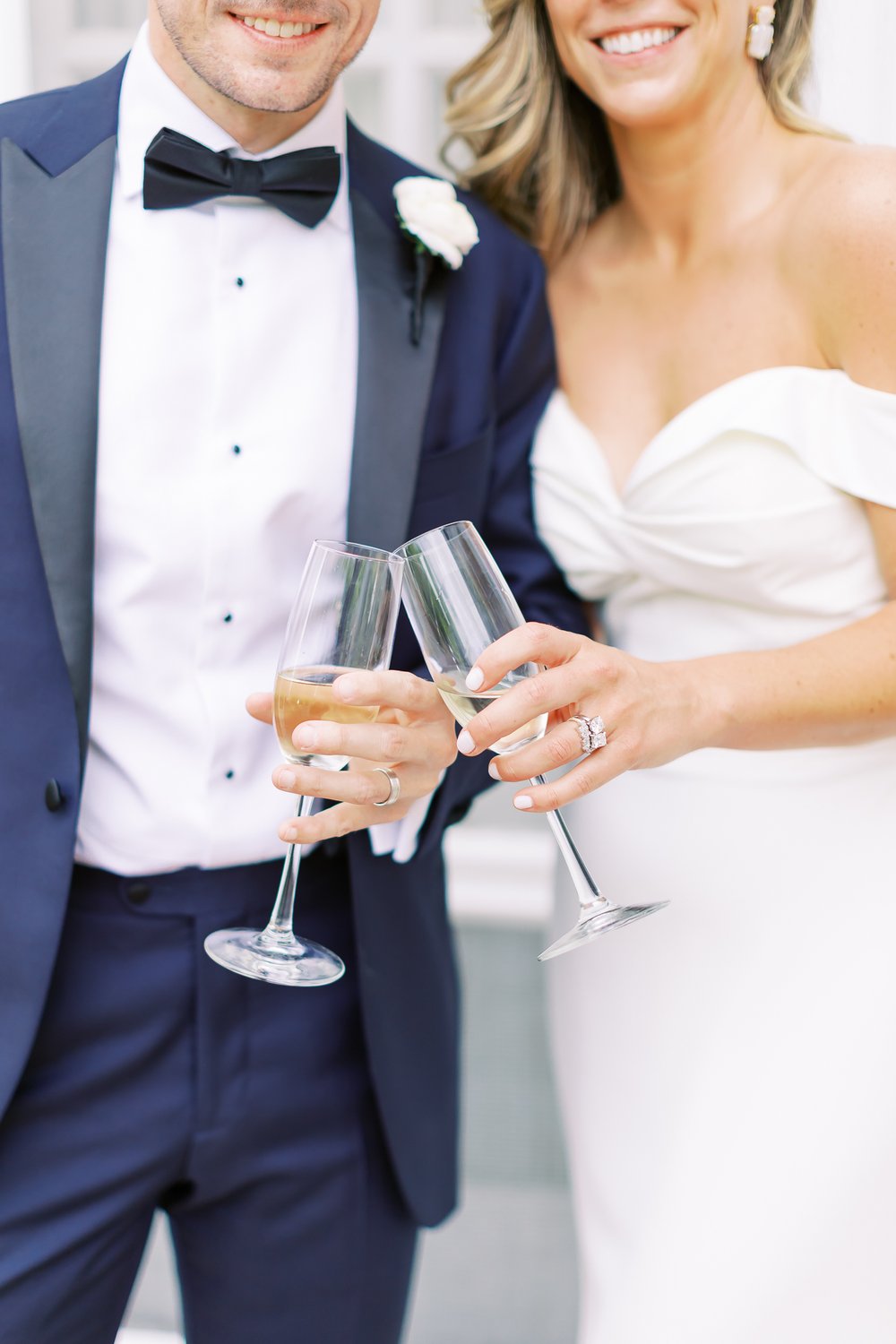 Bride and Groom with Champagne