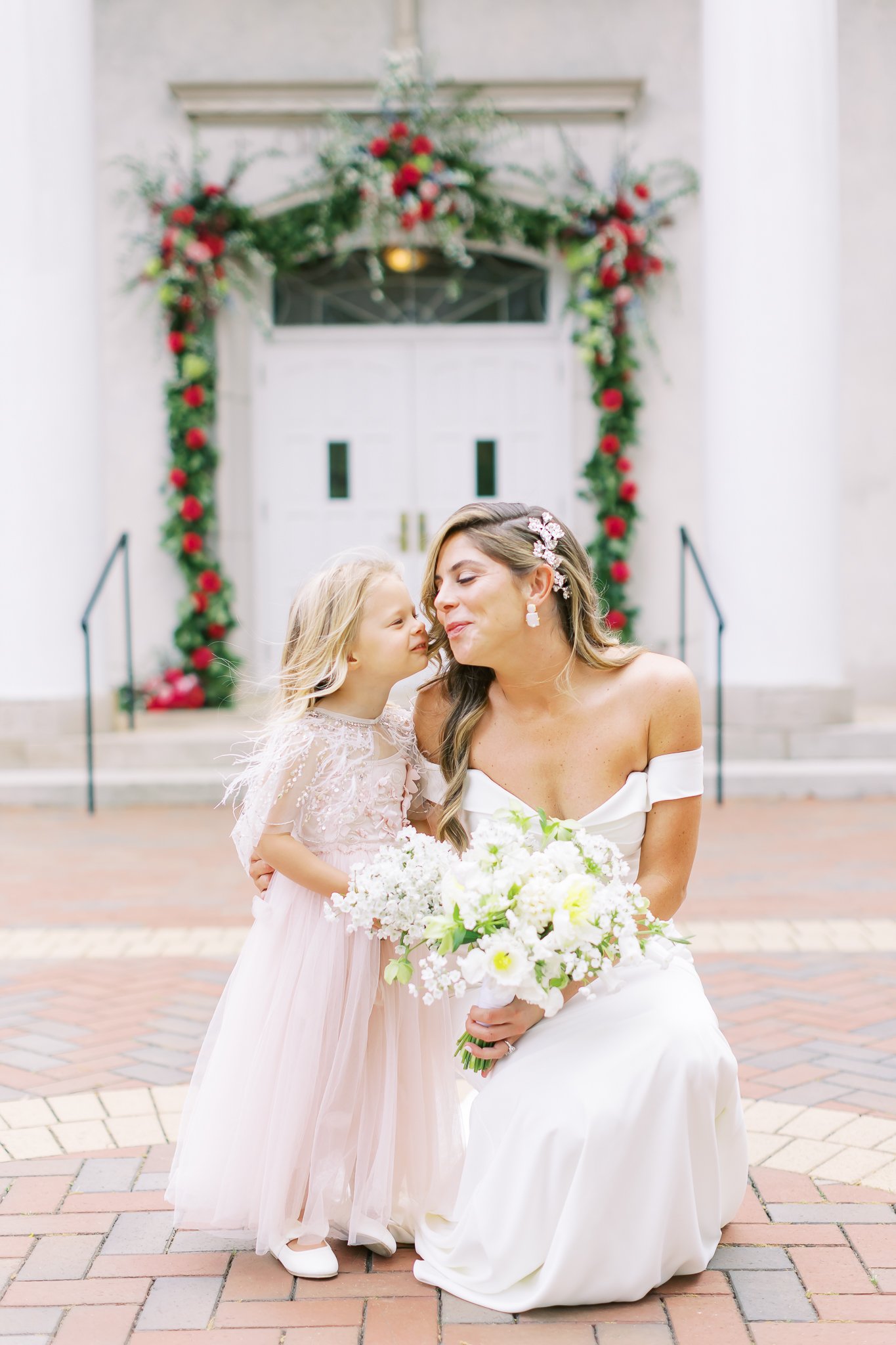 Bride with flower girl photo charlotte nc wedding