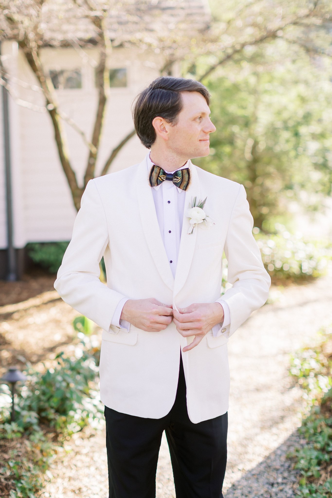 Groom Portrait with White tux