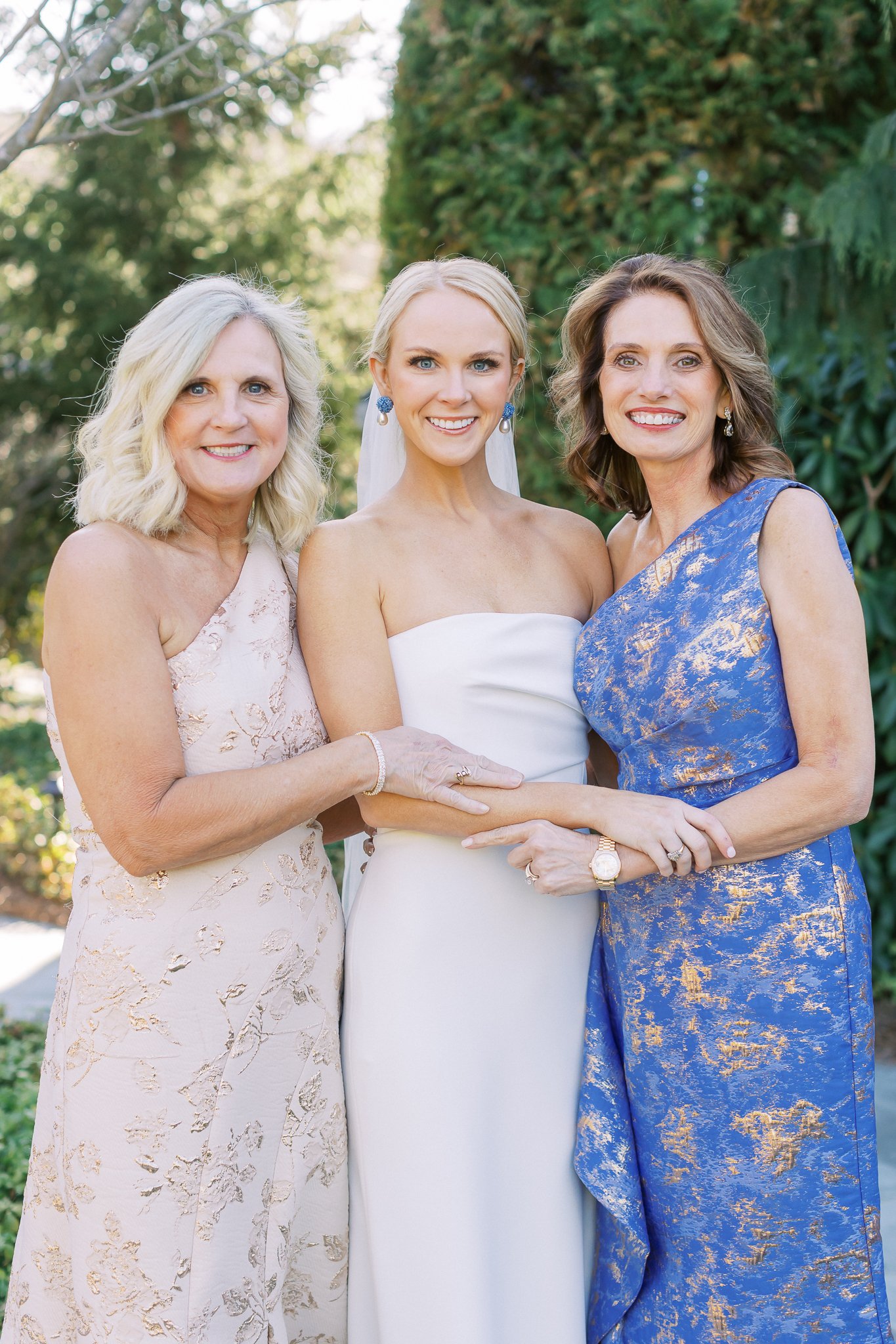 Bride with Moms at Wedding