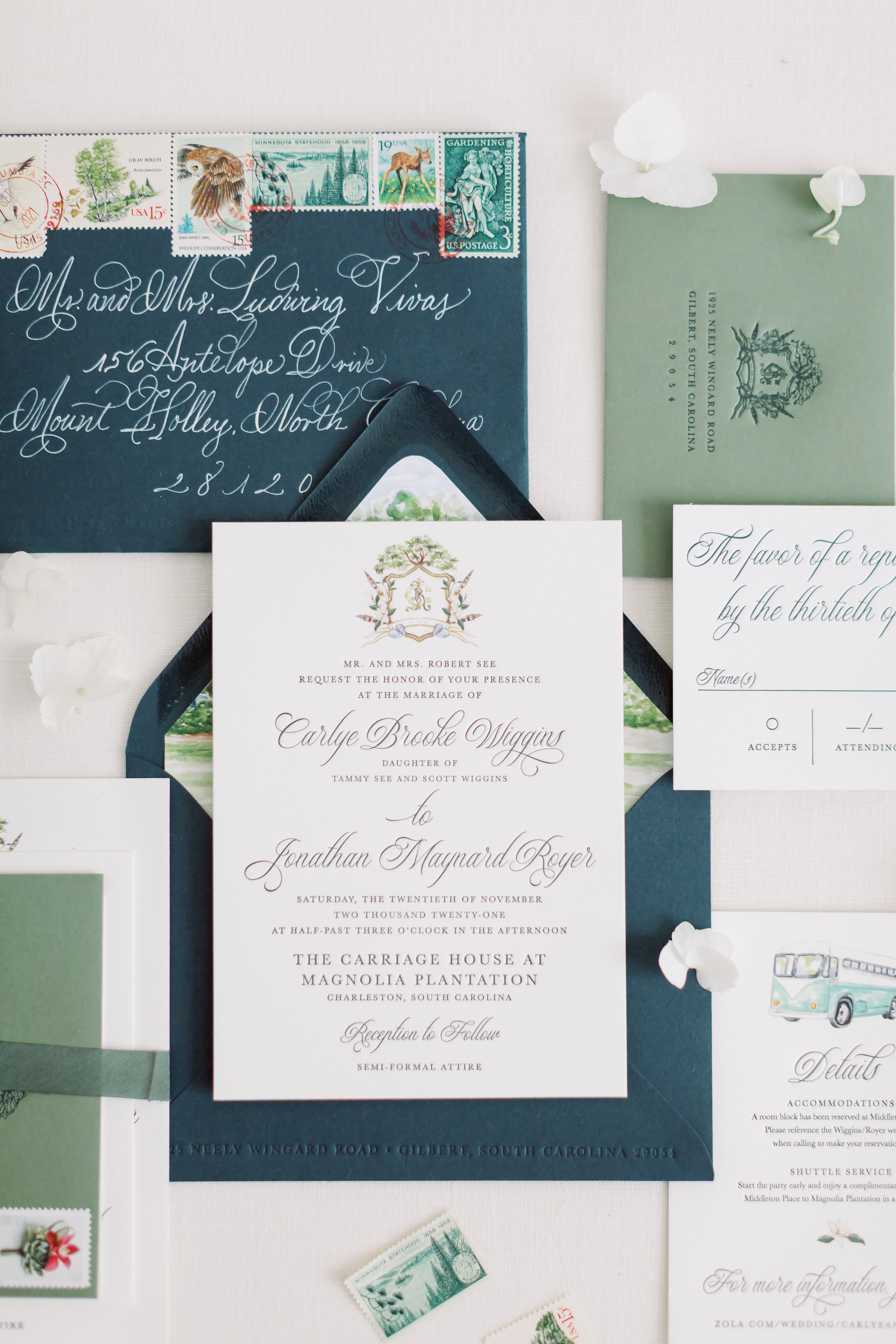 Invitation Suite Green and White