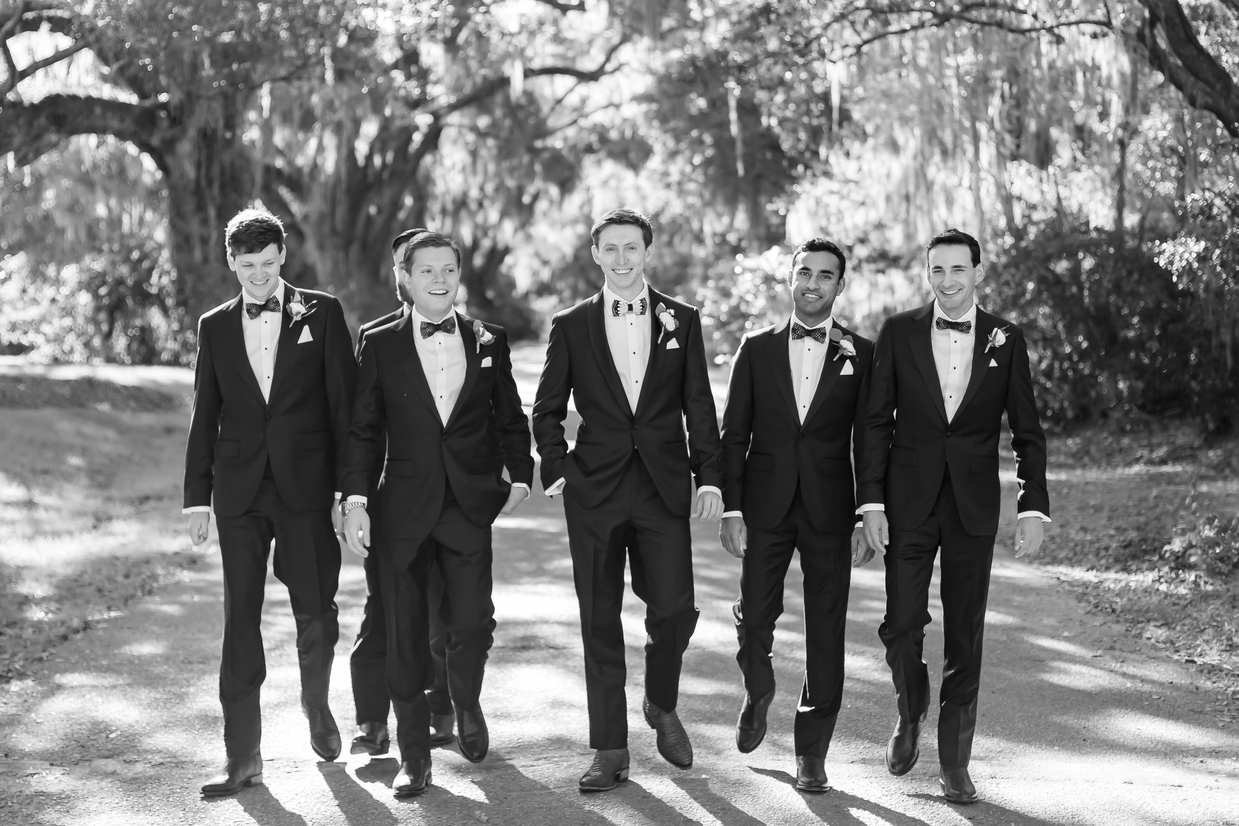 Black and white photo of Groomsmen