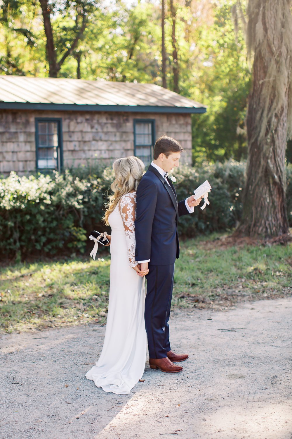 Bride and Groom first touch with vows