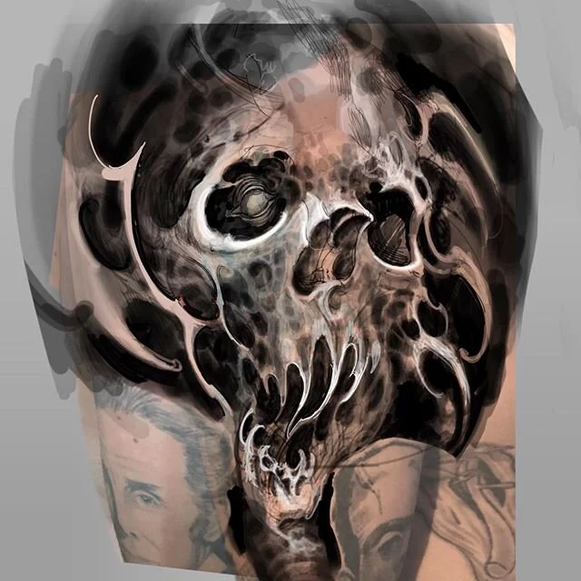 Wee sketch for a coverup/gap-filler for a long-time client, beast of a man  and fellow horror-fan Tommy. I have a lot of content backed up I just haven&rsquo;t posted so I&rsquo;m going to try and drip feed it a bit more consistently. Take care every
