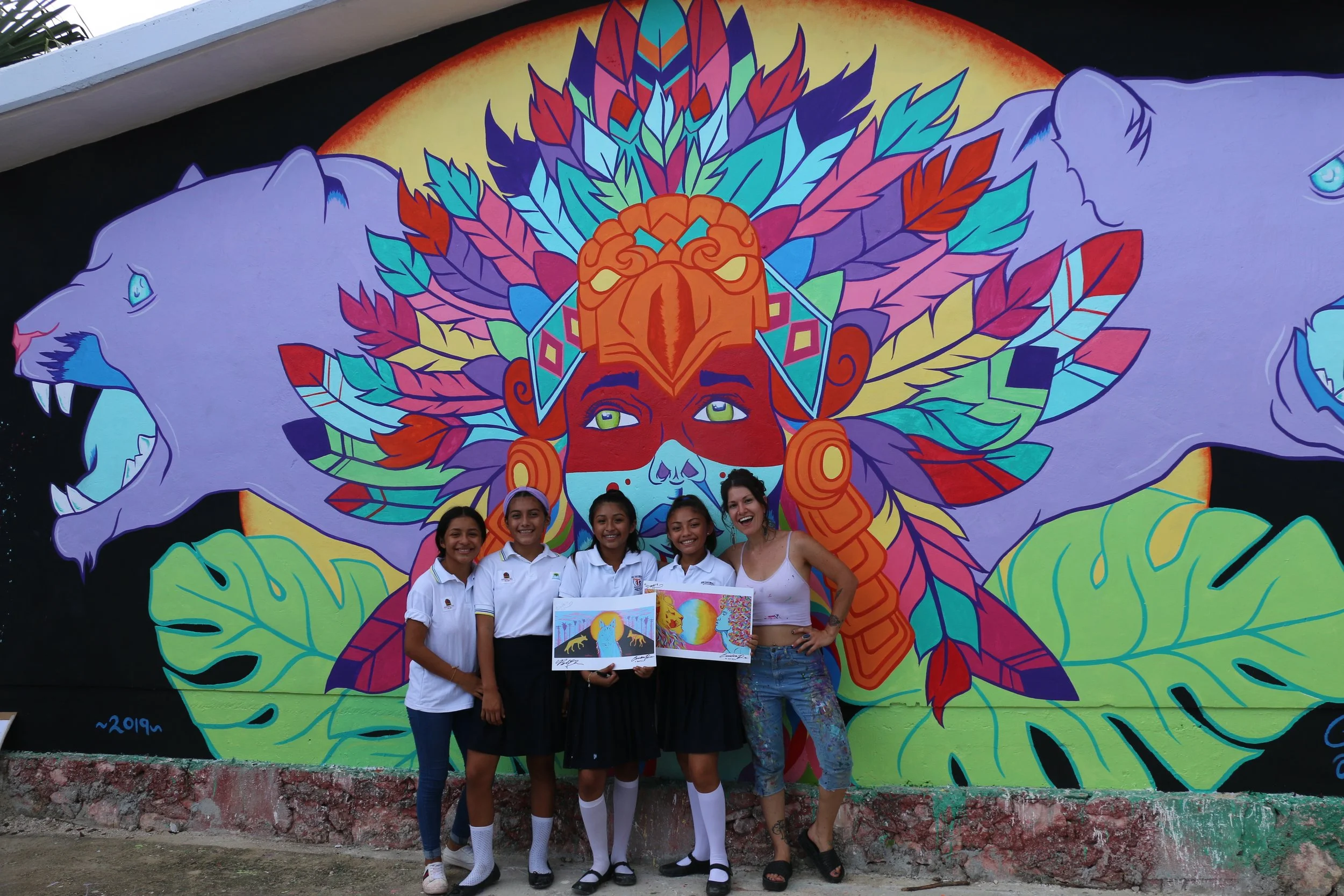 mural at a school in Mexico