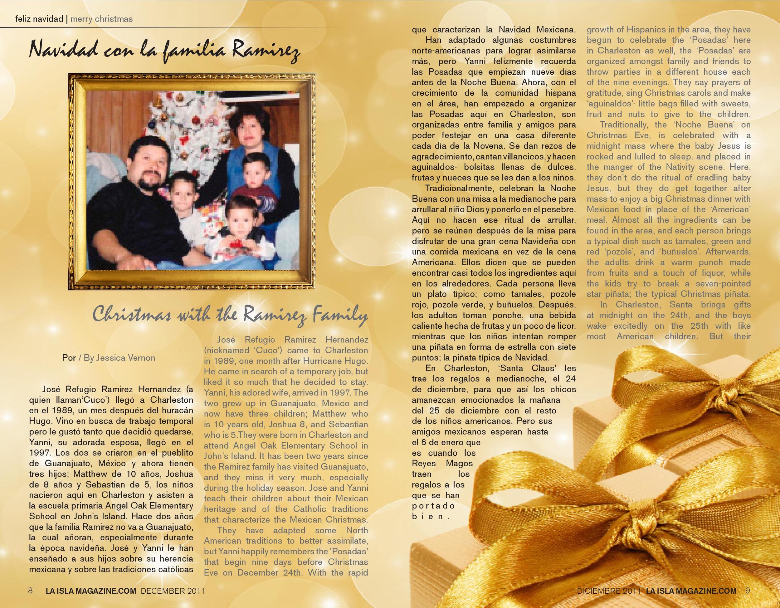 Diciembre, 2011: Navidad con la Familia Ramírez
