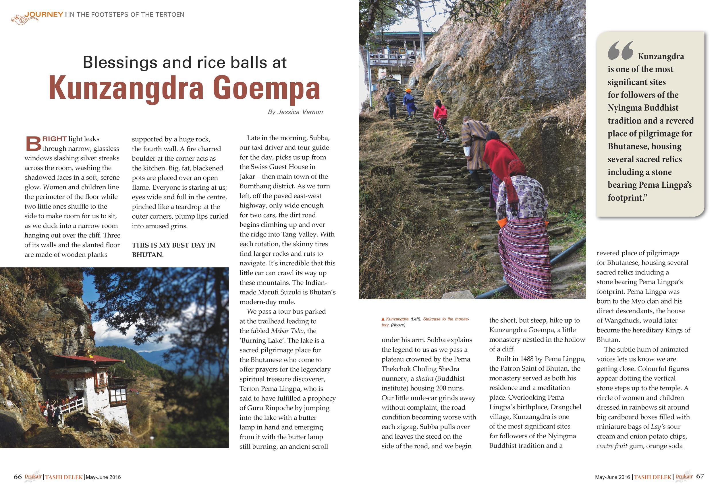 May/June 2016: Blessings and Rice Balls at Kunzangdra Goempa
