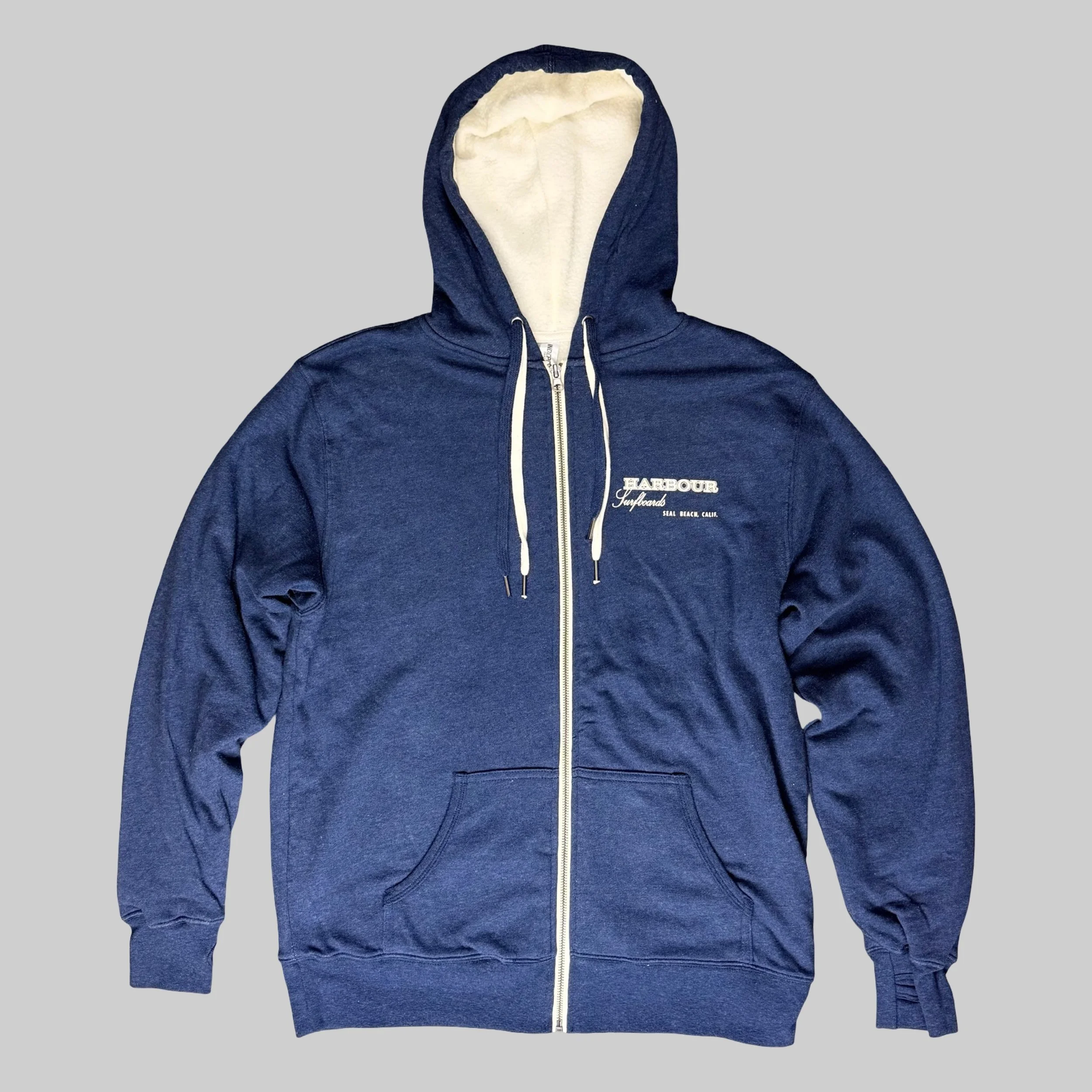Triangle sherpa zip up - navy