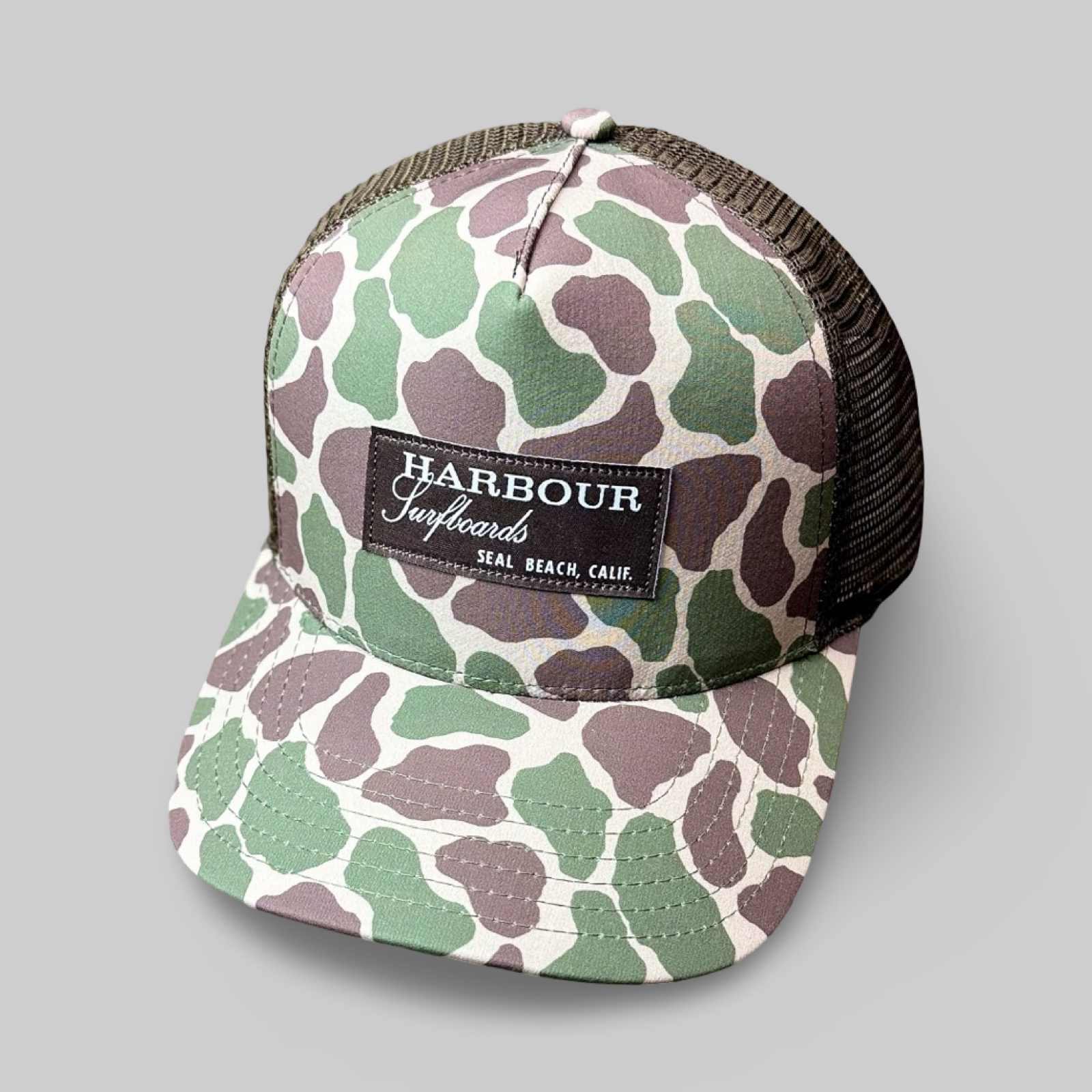 Harbour Rectangle hat - olive/brown duck camo