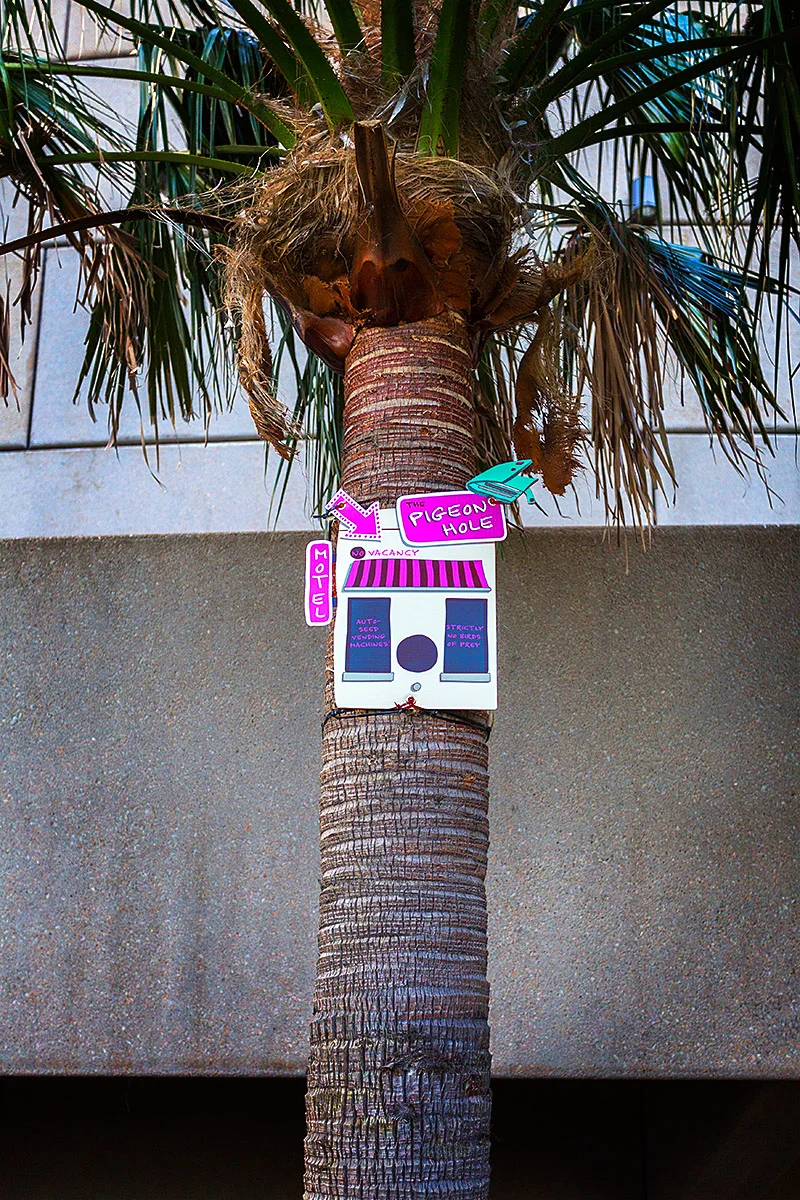 Design & Illustration for iBeacon Enabled Wayfinding App —— Interactive whiz kids Sandpit asked Nick Lewis Design to help them design and illustrate an interactive journey through Southbank whereby users interact via an app (with location aware iBeacon technology) hidden in paste ups around Southbank for the Summersalt Festival. Users can follow the misadventures of one of three different characters to retrace their steps on a night they'd rather forget. Users navigate their way through the journey via actual phone call prompts and text messages from these characters and get rewarded with animations and discovery of additional physical paste ups around Southbank.