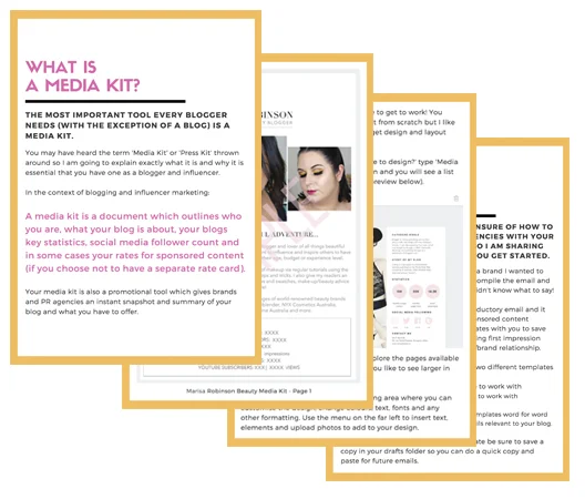 Bloggers Guide To Making A Media Kit eBook Sample pages