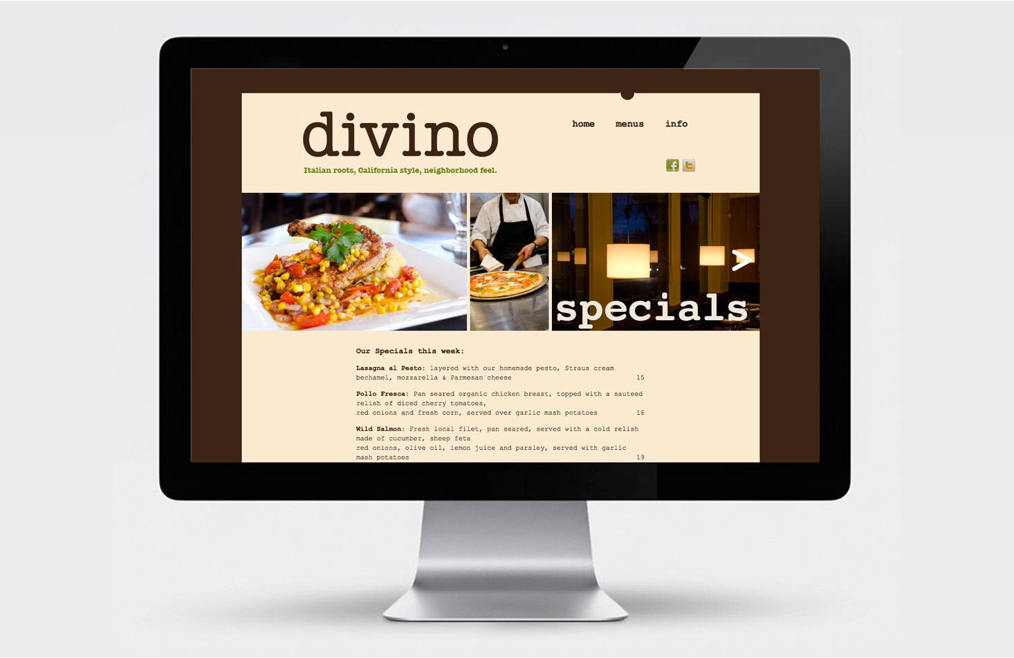 Divino web site design