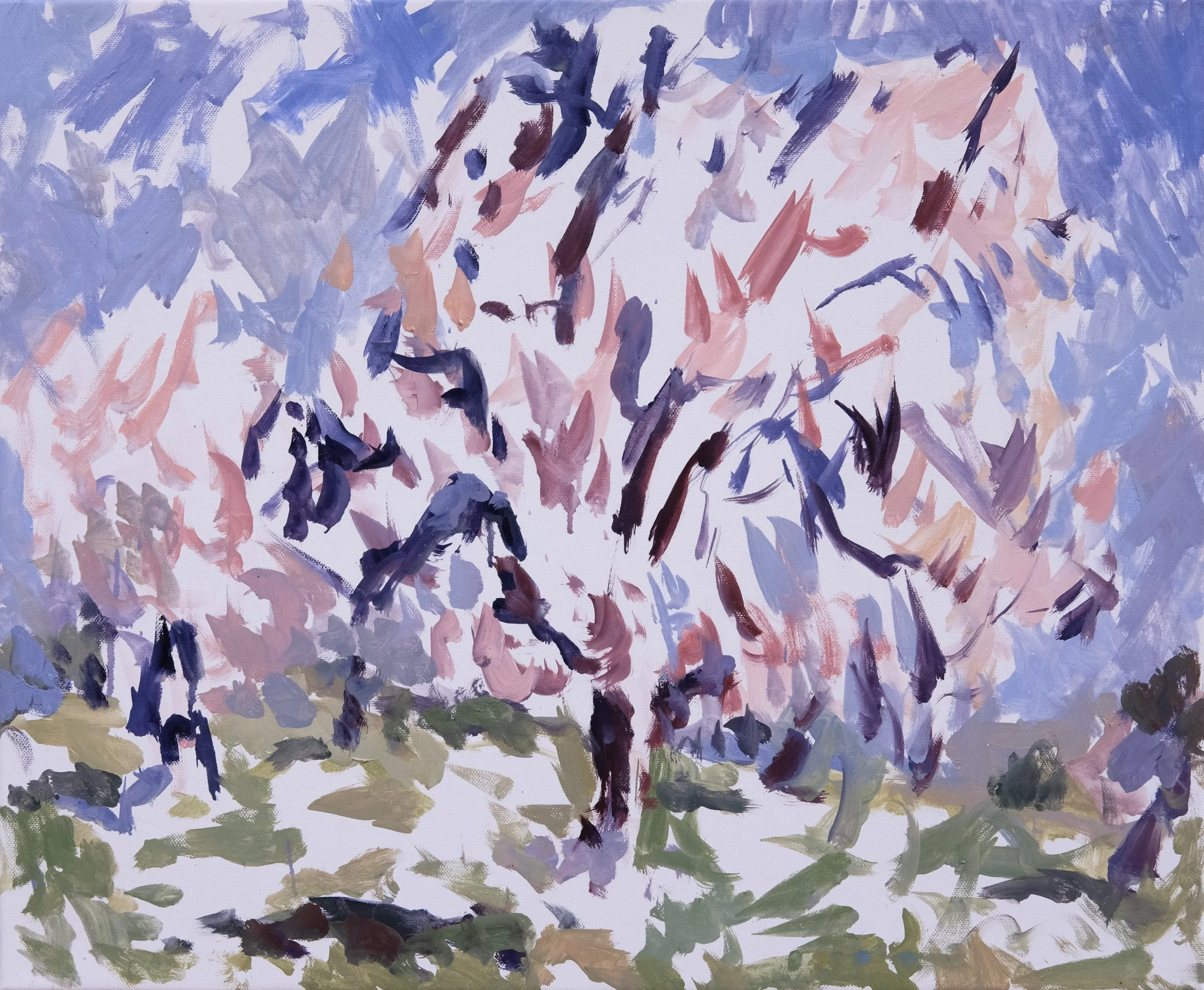  O’Neill Cushman oil painting en plain air Almond Blossoms series in Aix en Provence Marchutz artist 