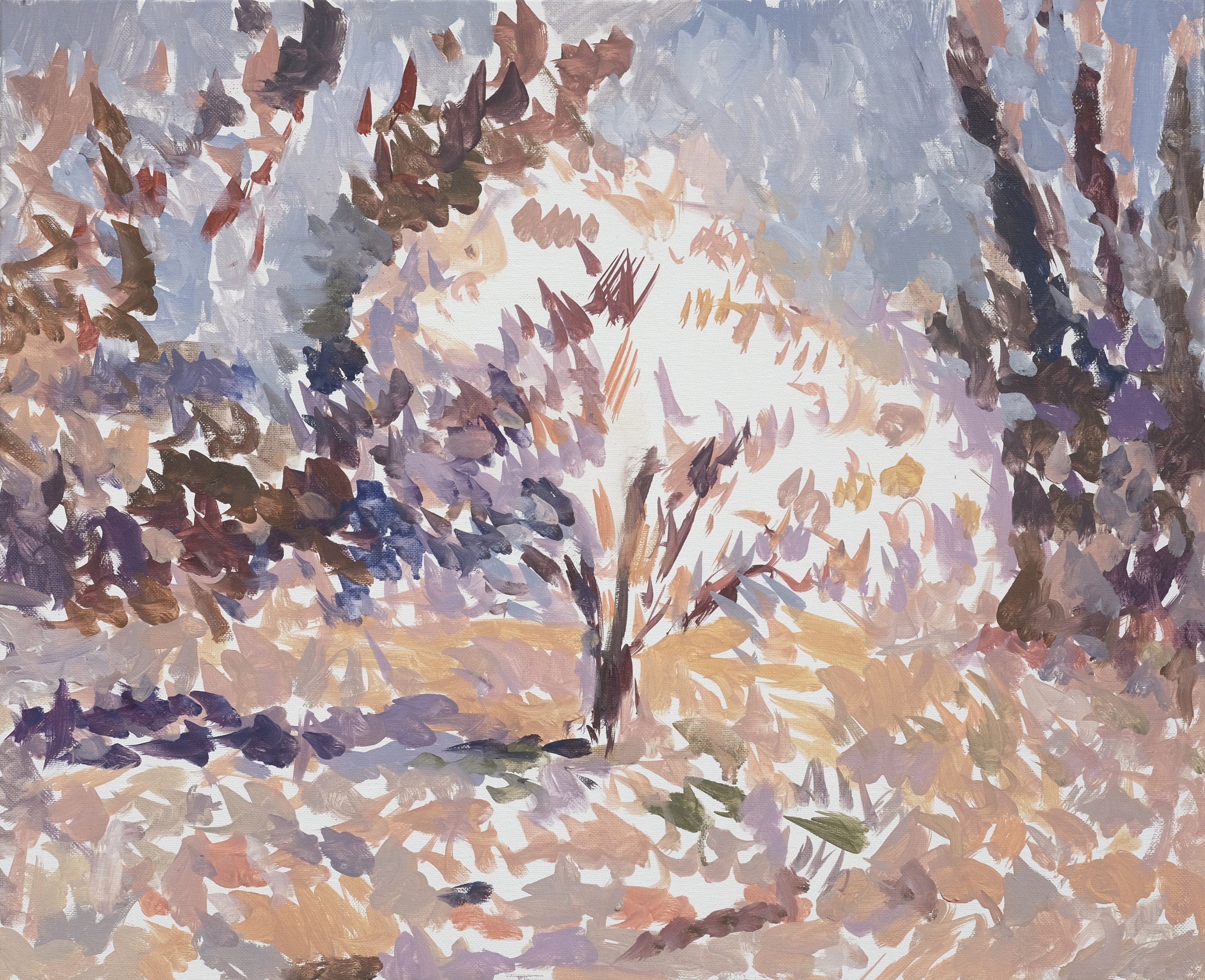  O’Neill Cushman oil painting en plain air Almond Blossoms series in Aix en Provence 