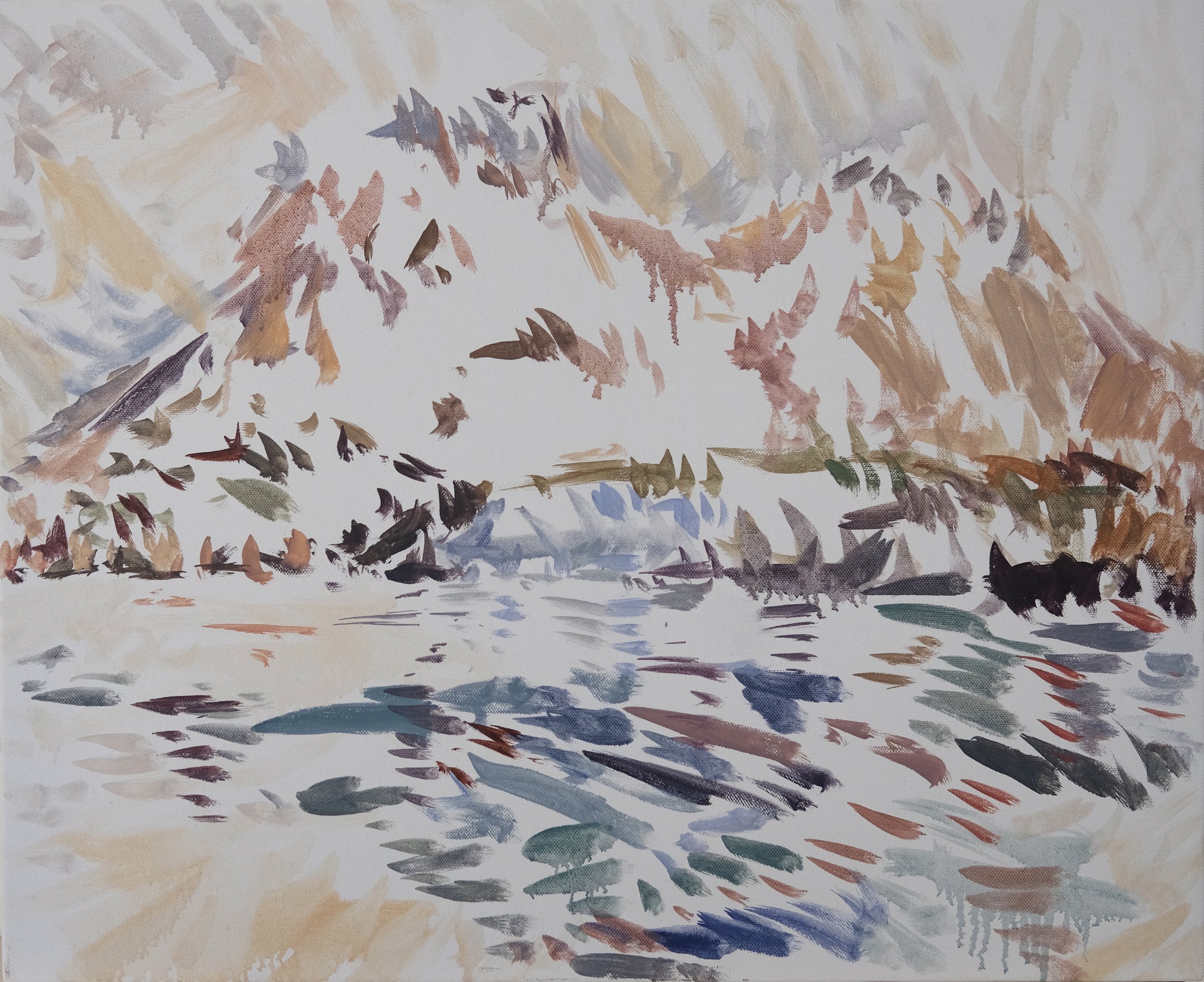  O’Neill Cushman oil painting en plain air Les Dents de Lanfon and Lac d’Annecy series Marchutz School artist painter 