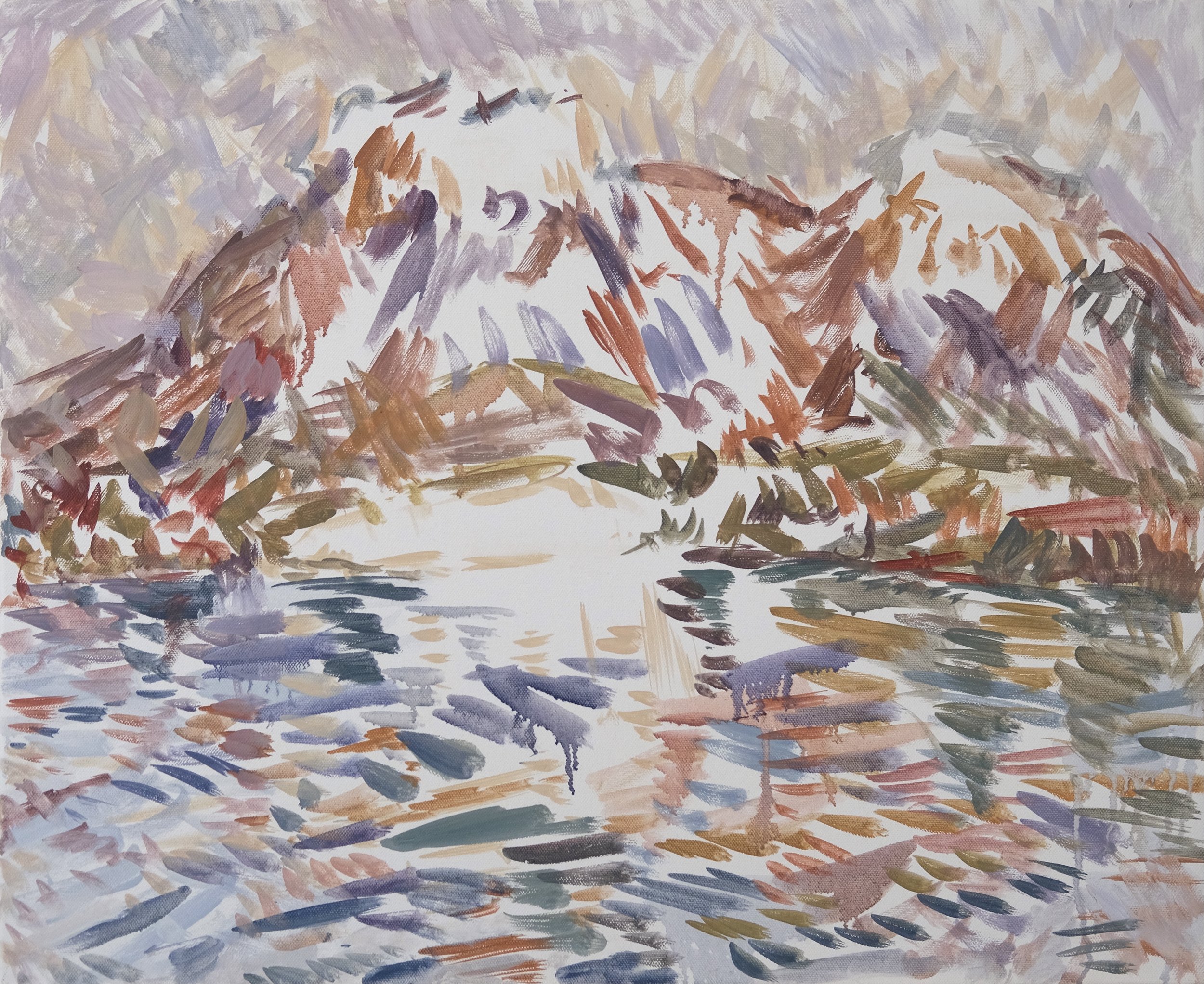  O’Neill Cushman oil painting en plain air Les Dents de Lanfon and Lac d’Annecy series Marchutz School artist painter 