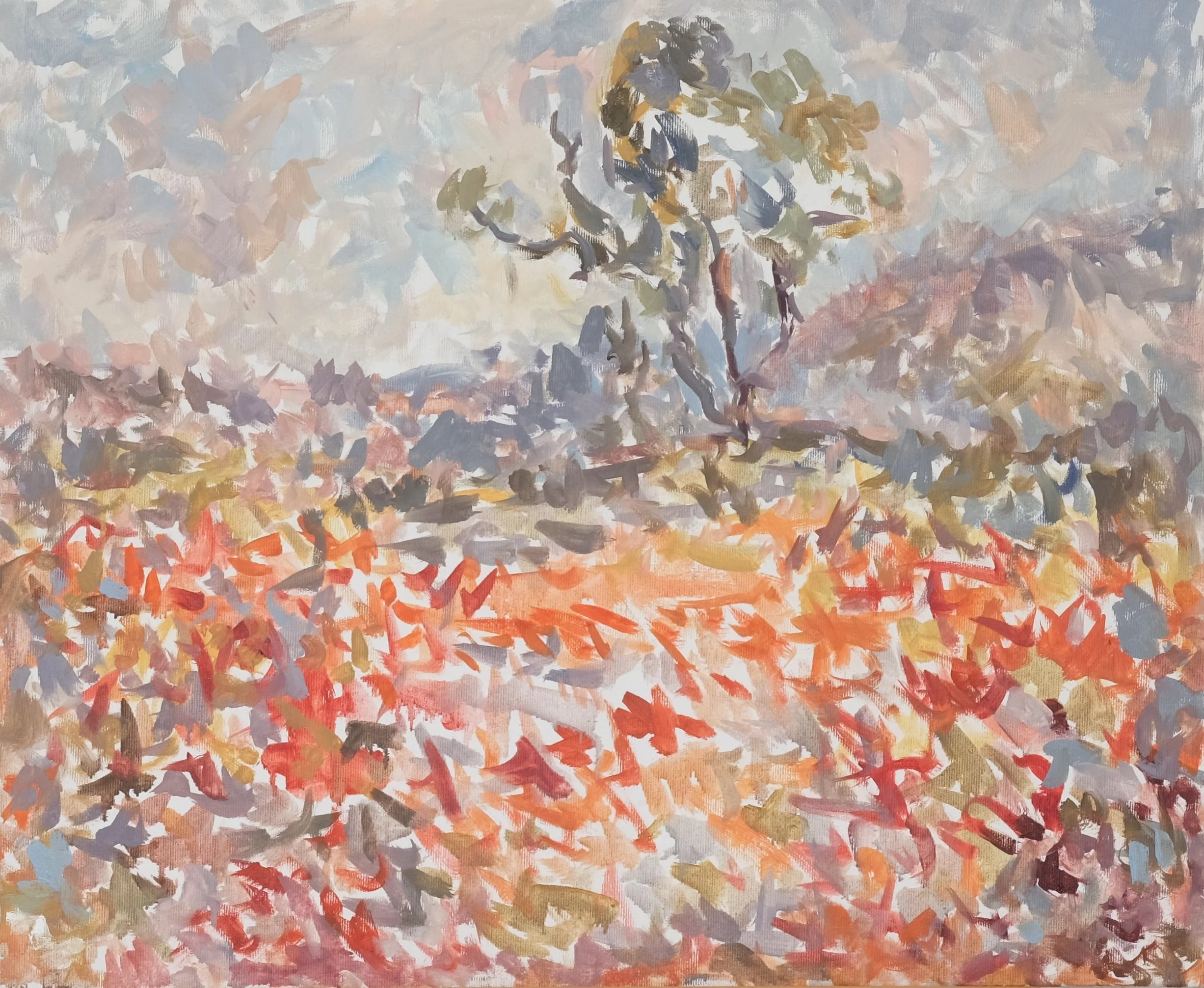  O’Neill Cushman oil painting en plain air Poppy Field Marchutz School artist landscape painter 